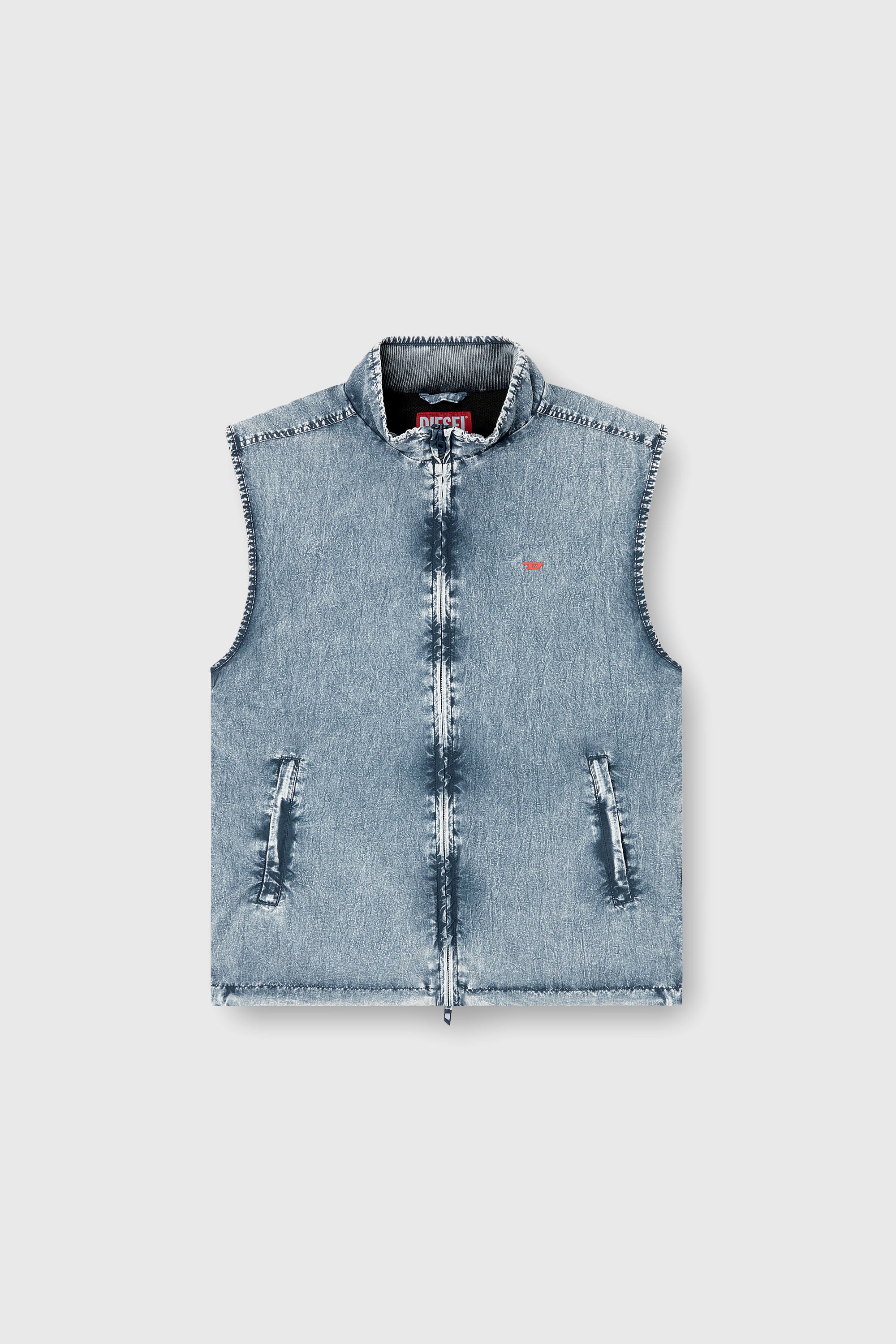 Diesel - J-ERB, Herren Weste aus recyceltem Nylon-Taslan in Mittelblau - 2