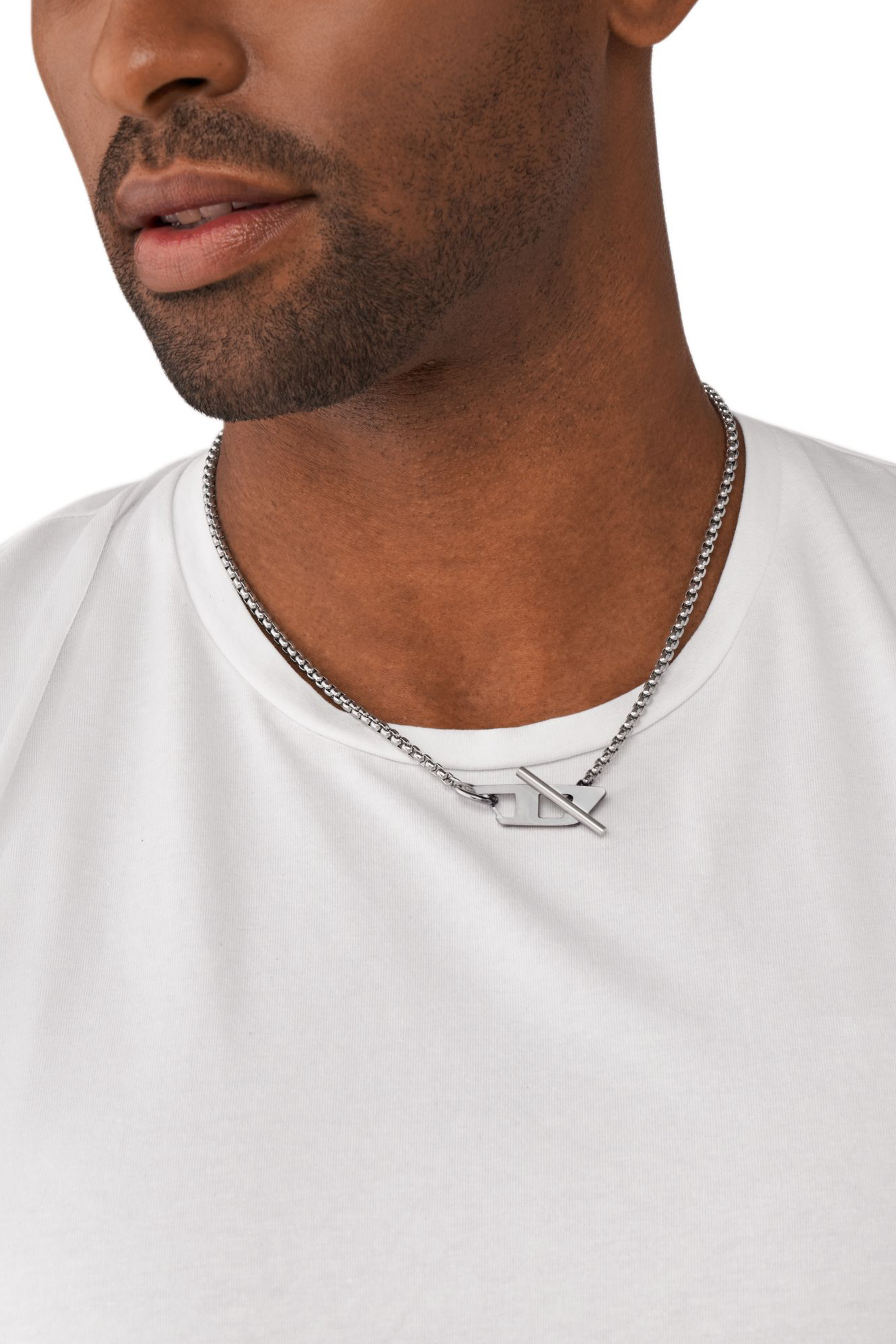 Diesel - DX1477, Unisex Stainless steel chain necklace in Silver - Image 3