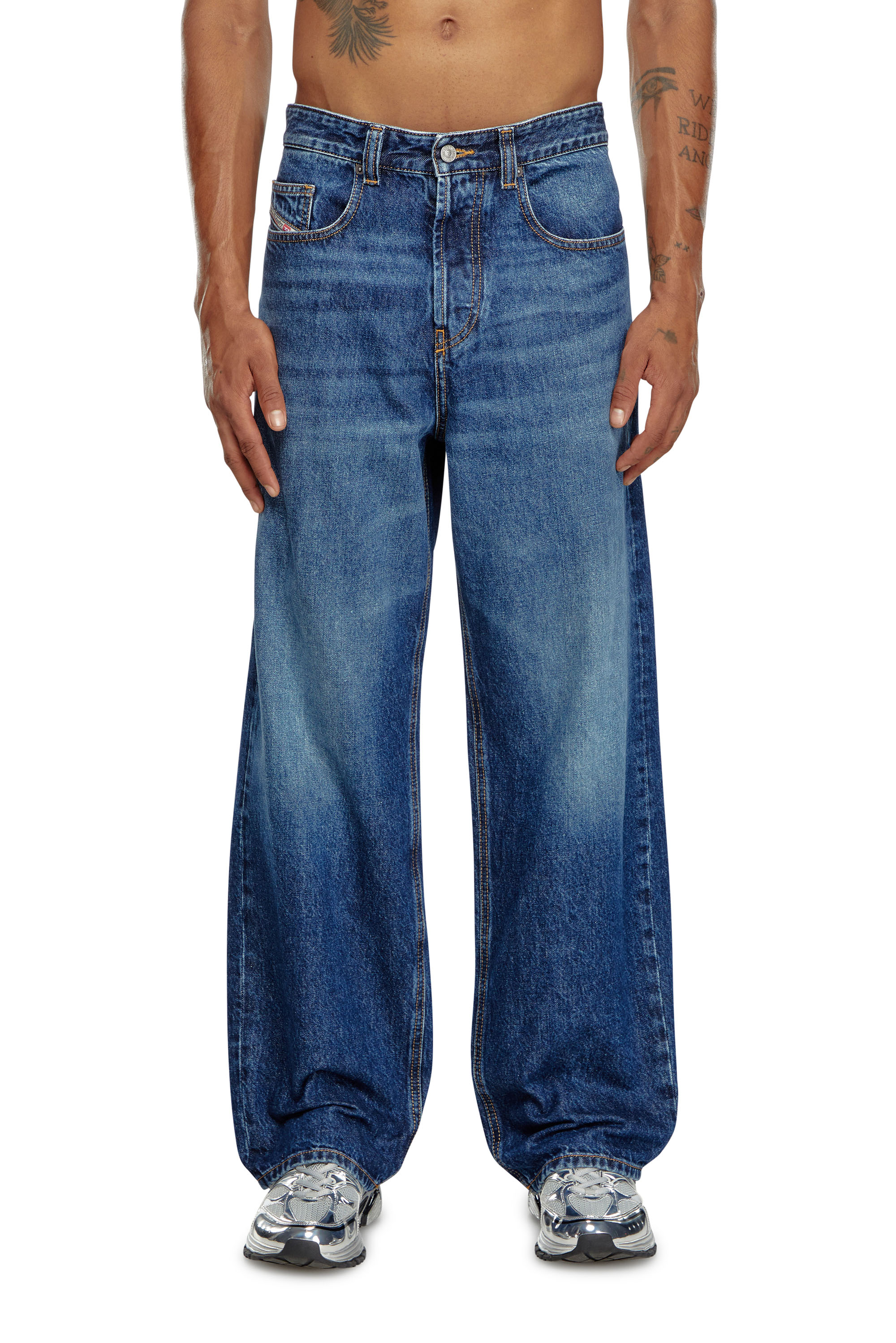 Diesel - Man's Relaxed Jeans 2001 D-Macro 09I27, Medium blue - 2