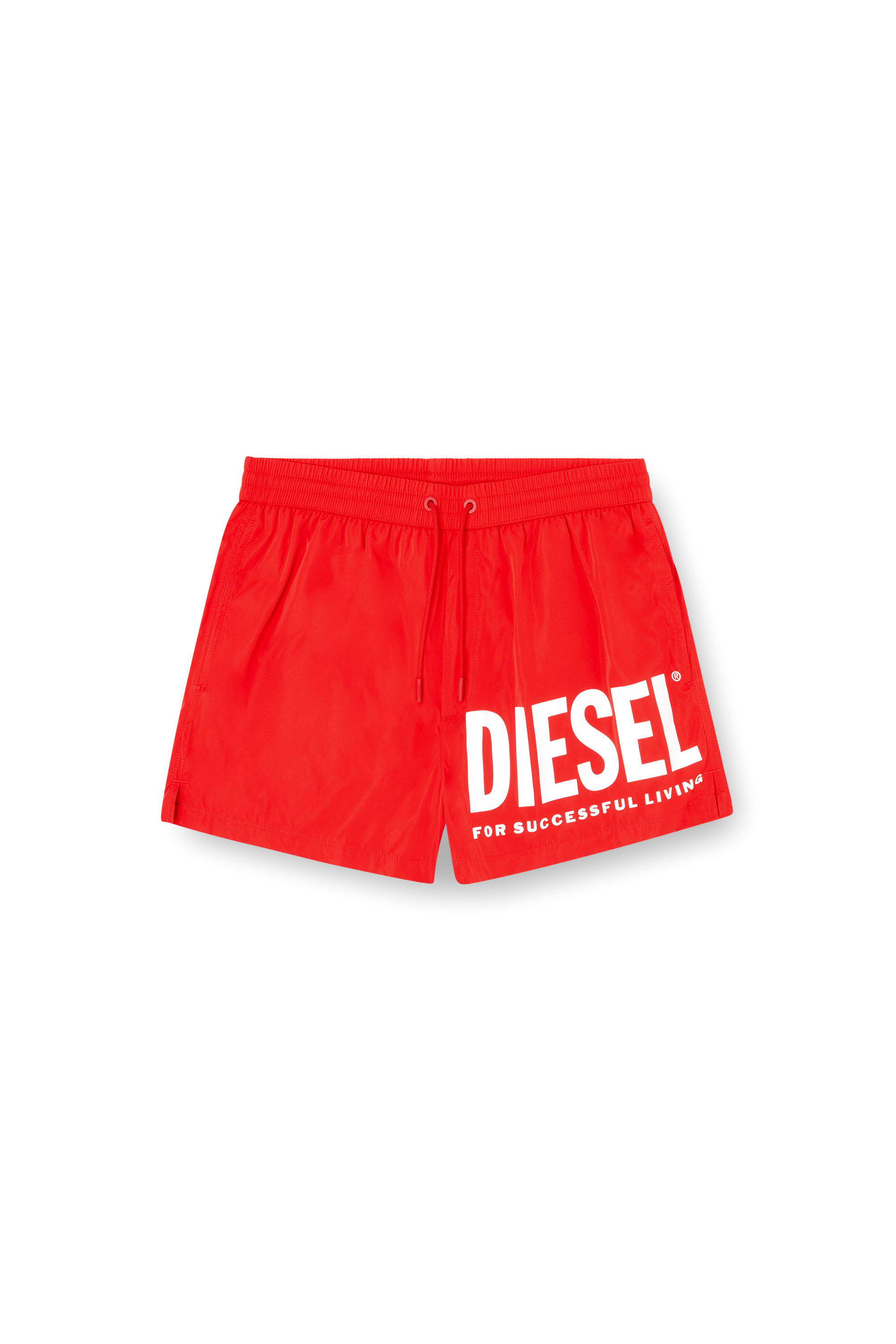 Diesel - MARIO-34-D-CORE, Herren Badeshorts mit Logo-Print in Rot/Weiss - 4