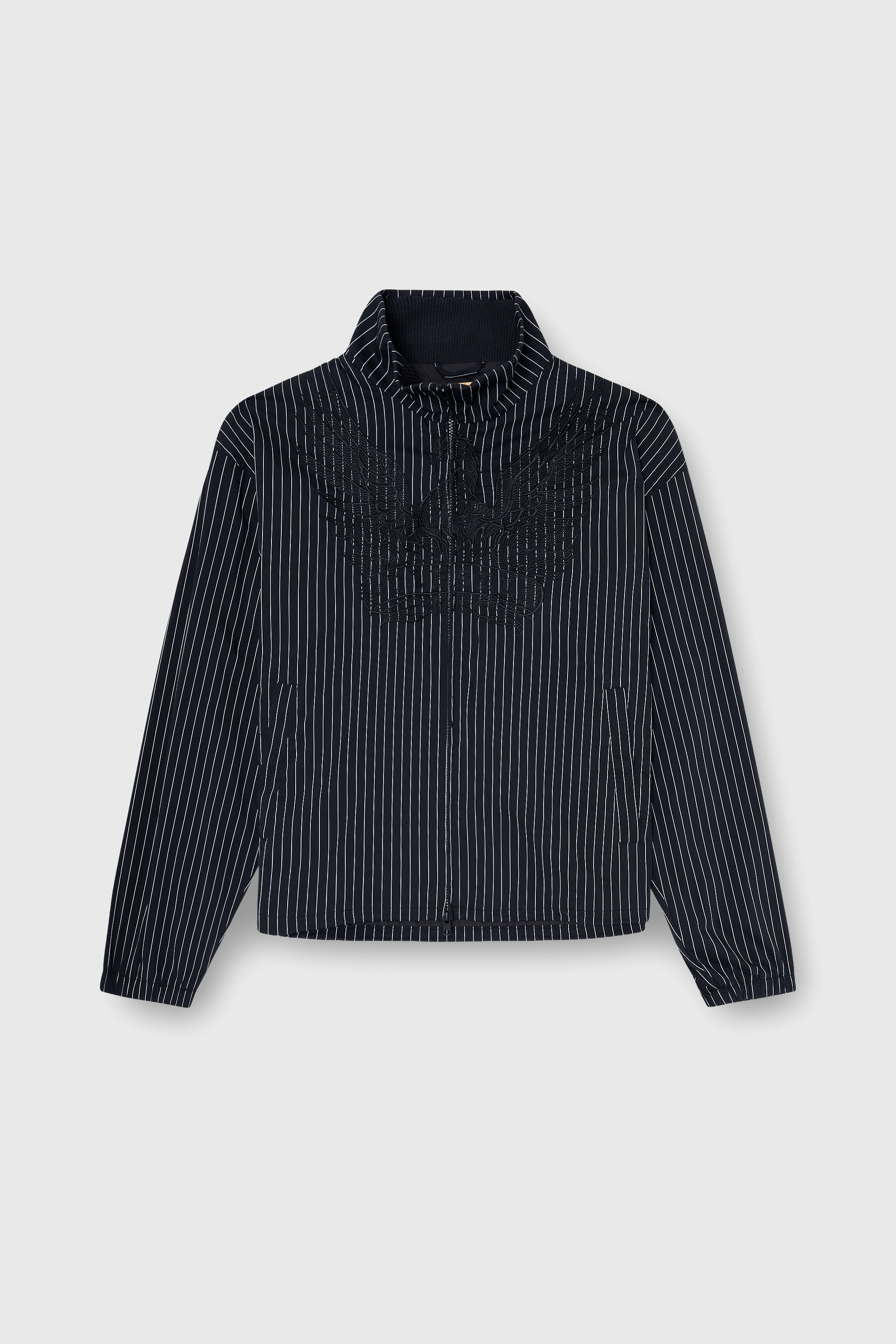 Diesel - J-CORSAR-NJCA, Herren Nylon-Pinstripe-Jacke mit Phoenix-Stickerei in Schwarz - 2