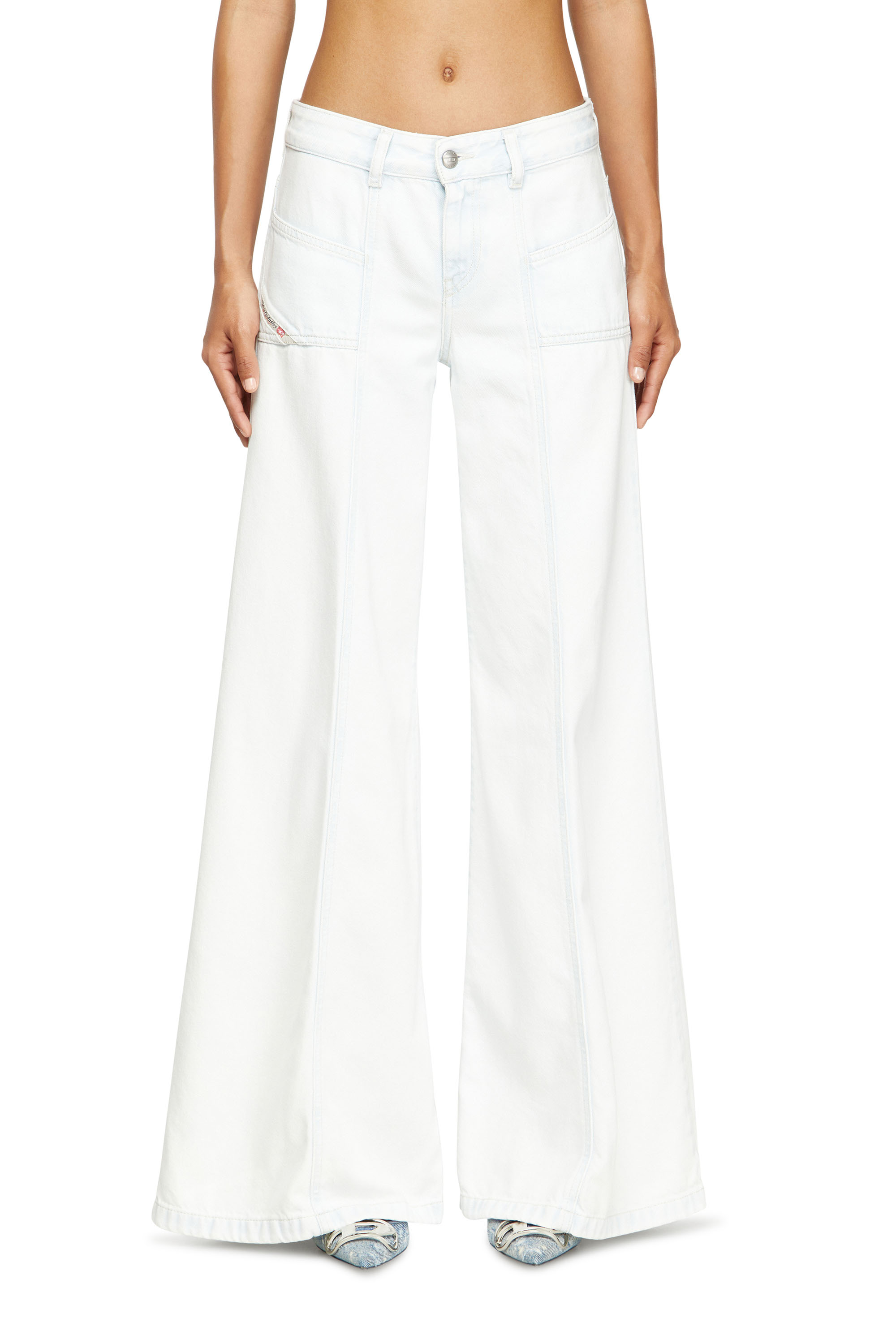 Diesel - Damen Flare Jeans D-Akii 09M08, Weiß - 1