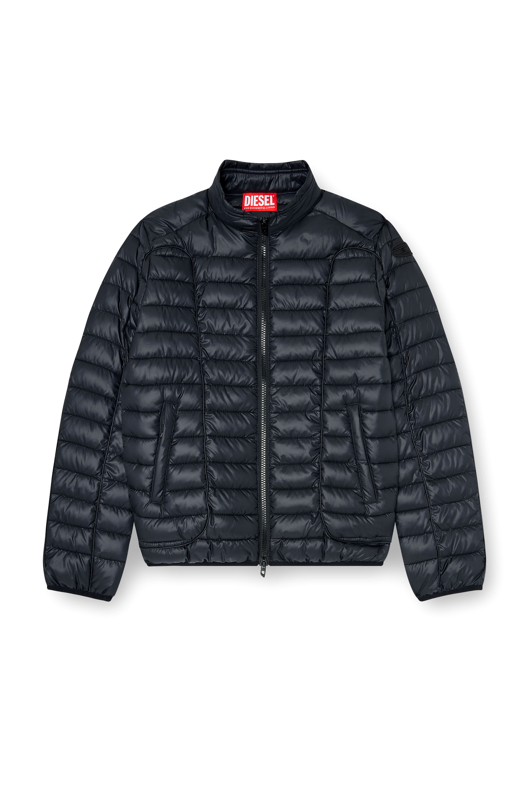 Diesel - W-PILOT-WRD, Herren Biker-inspirierte Steppjacke mit tonalen Paspeln in Schwarz - 2