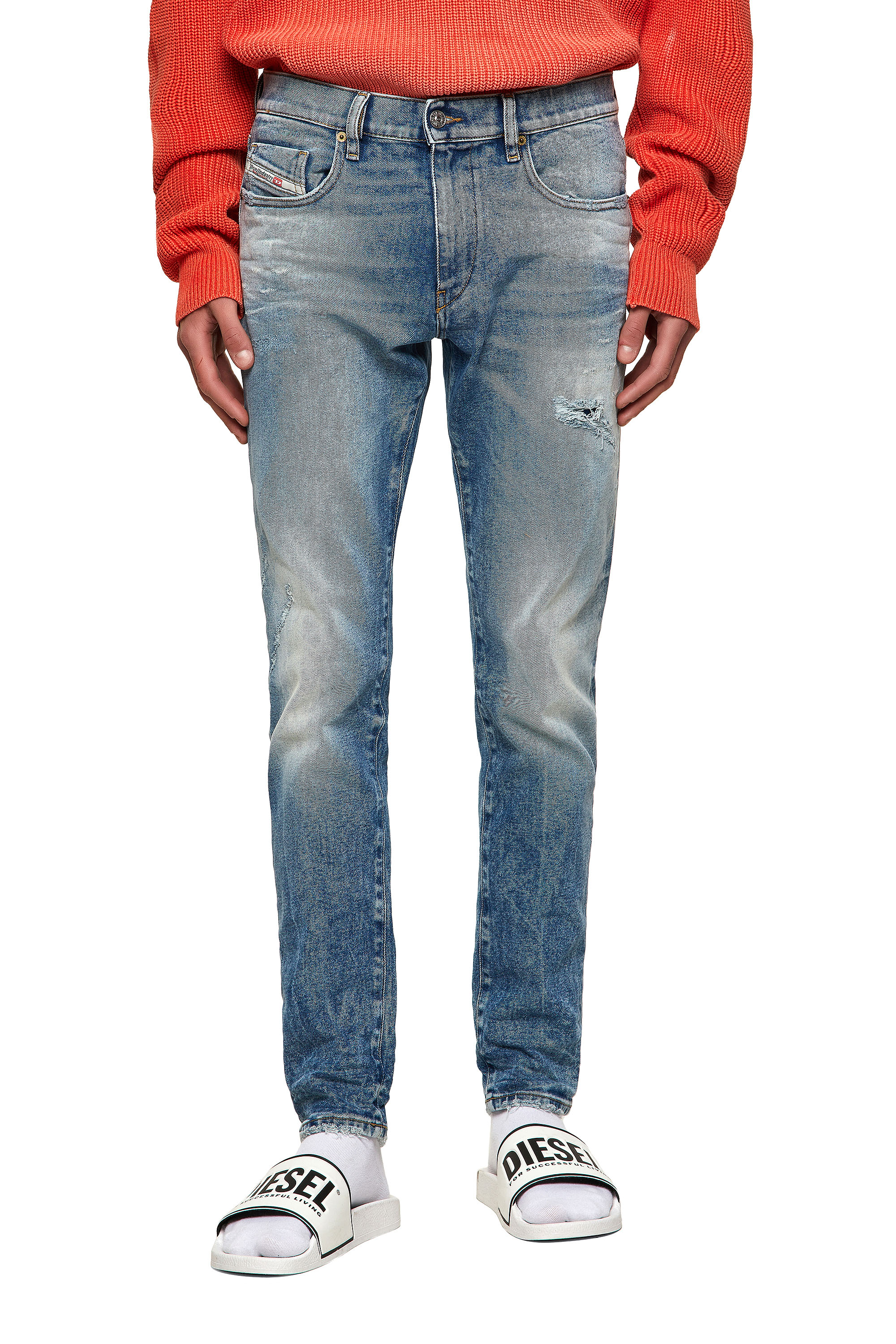 D-Strukt 009MW, Mittelblau - Jeans