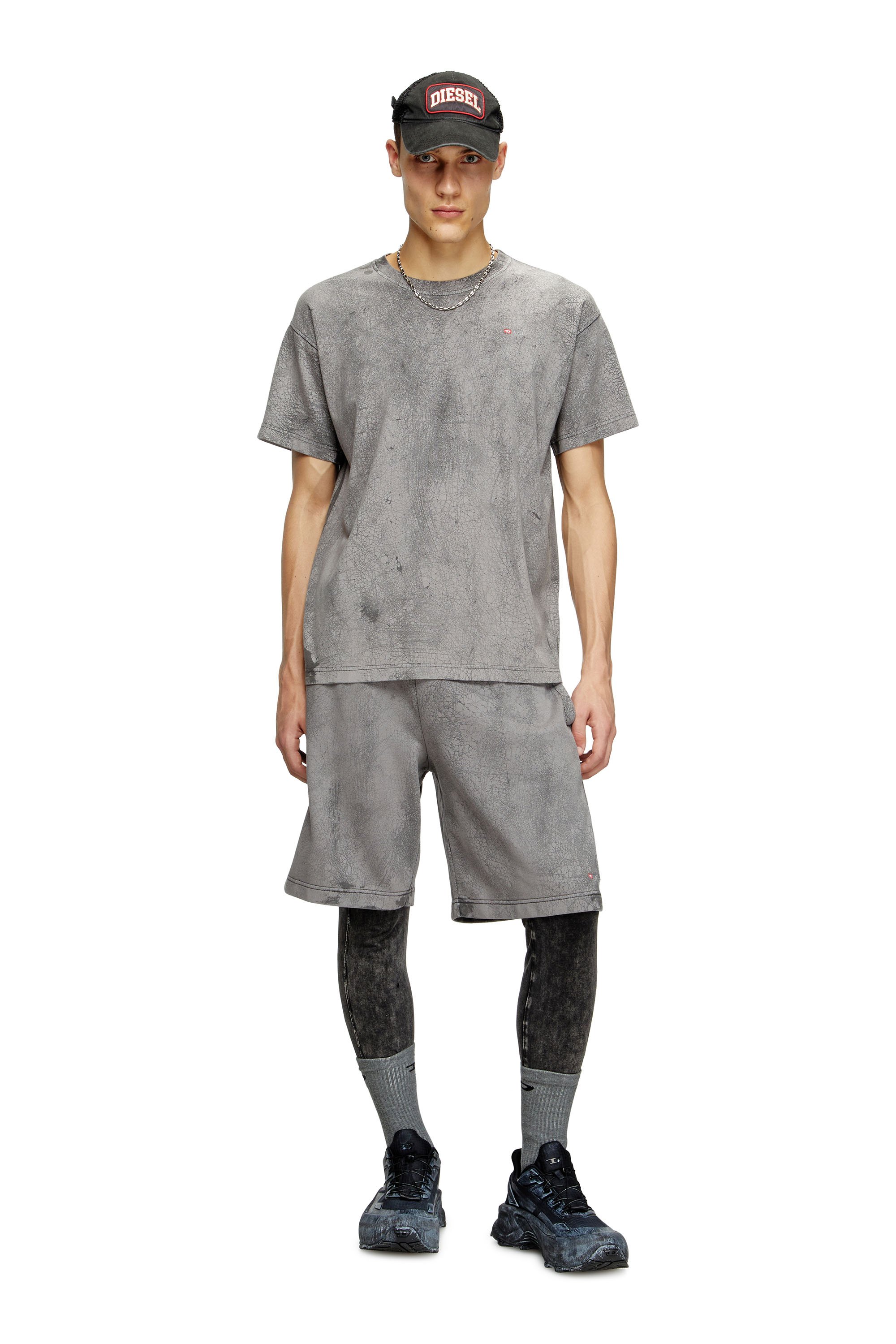 Diesel - T-NORM-T8, Herren T-Shirt aus gewachstem Jersey in Grau - 2