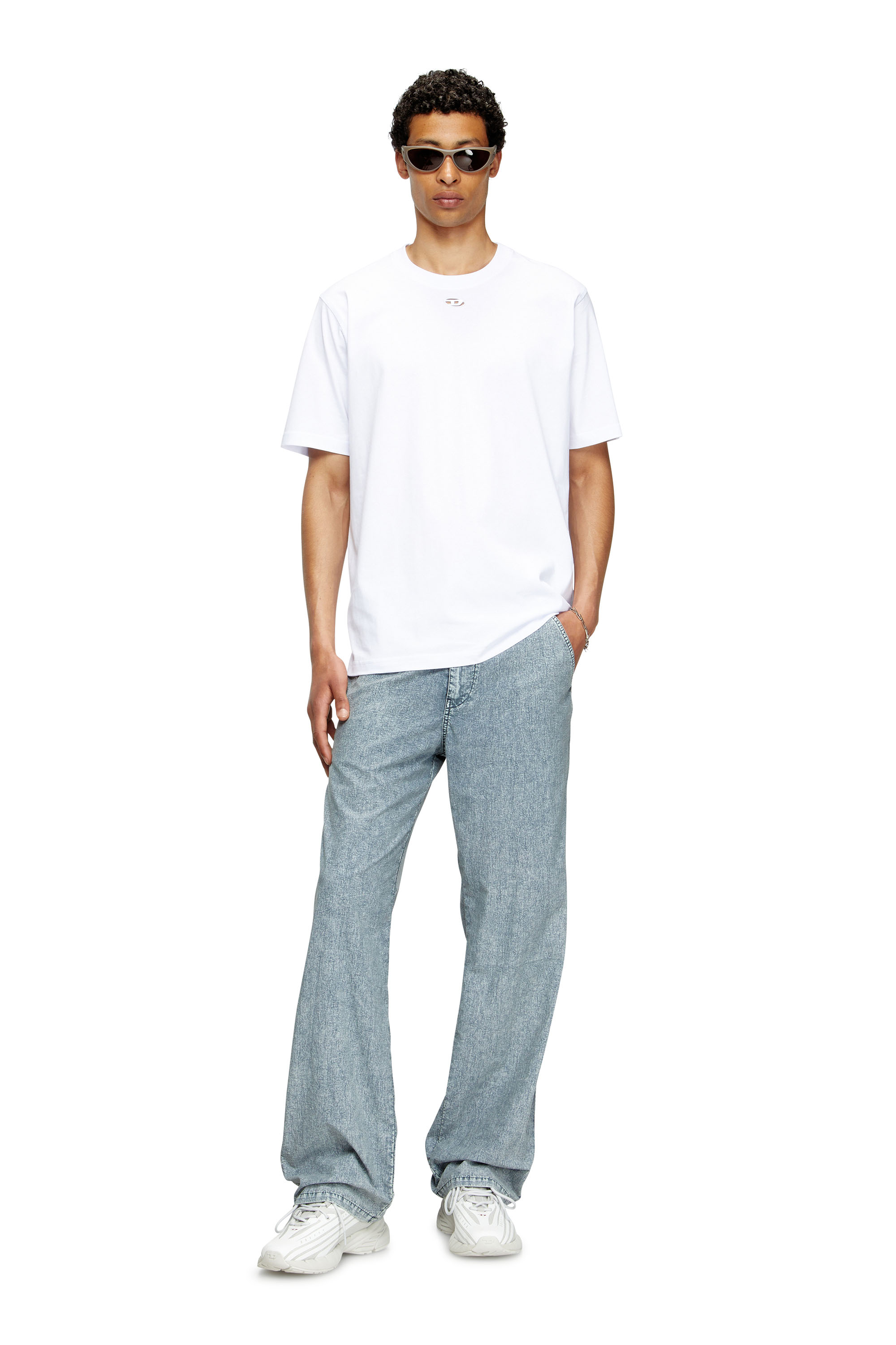 Diesel - T-ADJUST-MAREY, Herren T-Shirt mit Cutout-Oval D in Weiß - 1