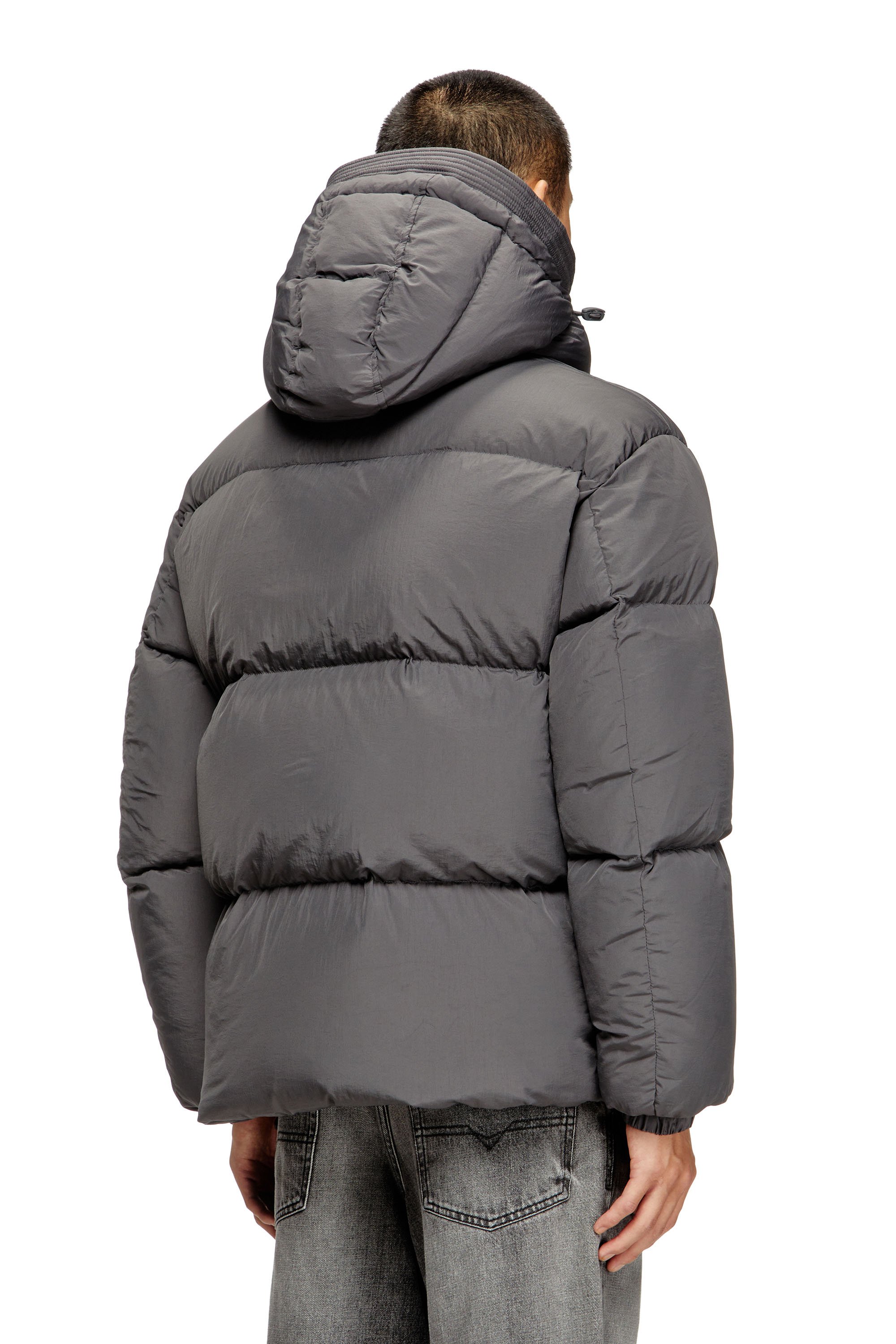 Diesel - W-ROLFYS, Herren Daunenjacke aus Recycling-Nylon-Taslan in Grau - 4