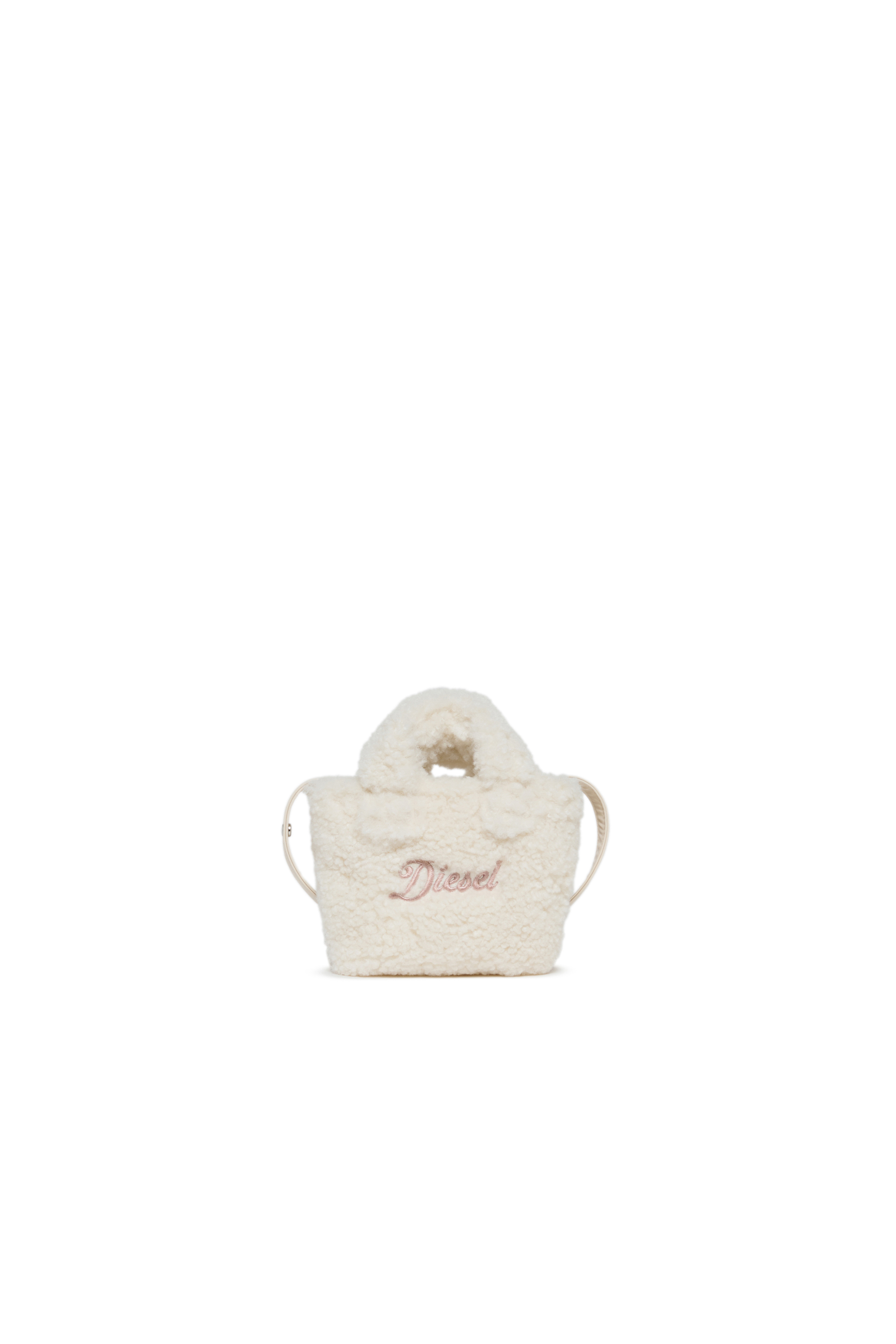 Diesel - WIXIT, Damen WIXIT - Mini-Tasche aus Teddy-Fleece in Wei&szlig; - 1