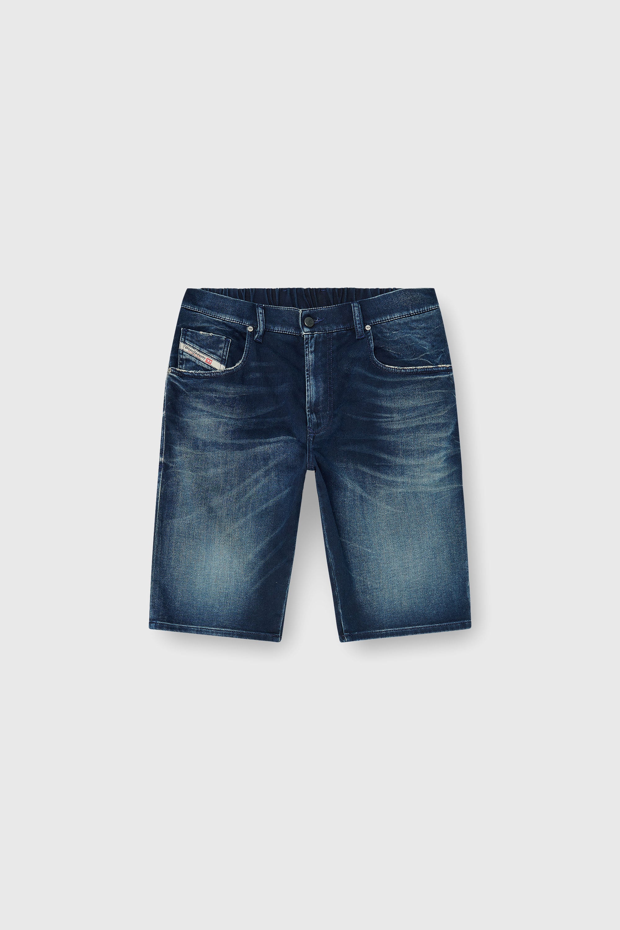 Diesel - 2033 D-KROOLEY-SHORT-BW JOGG, Herren Chino shorts aus shaded JoggJeans in Dunkelblau - 2