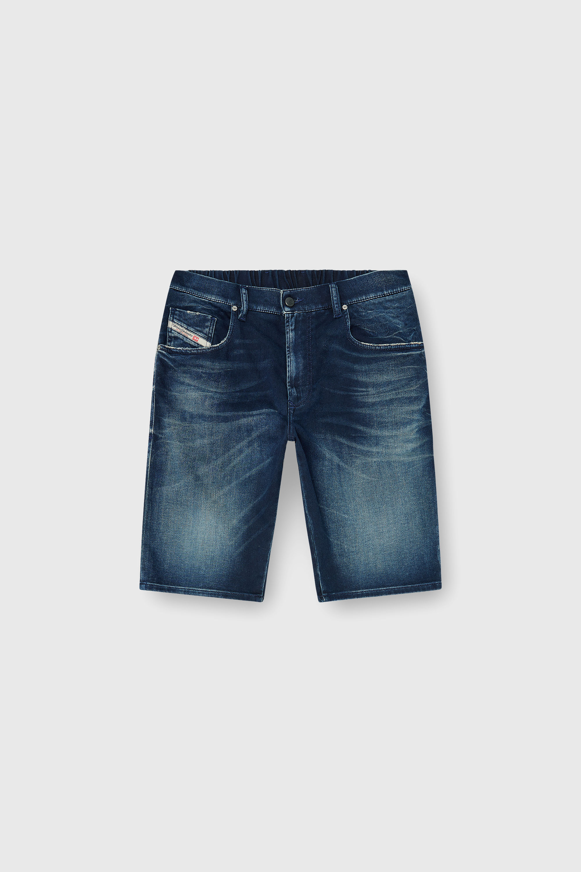 Diesel - 2033 D-KROOLEY-SHORT-BW JOGG, Herren Chino shorts aus shaded JoggJeans in Dunkelblau - 2