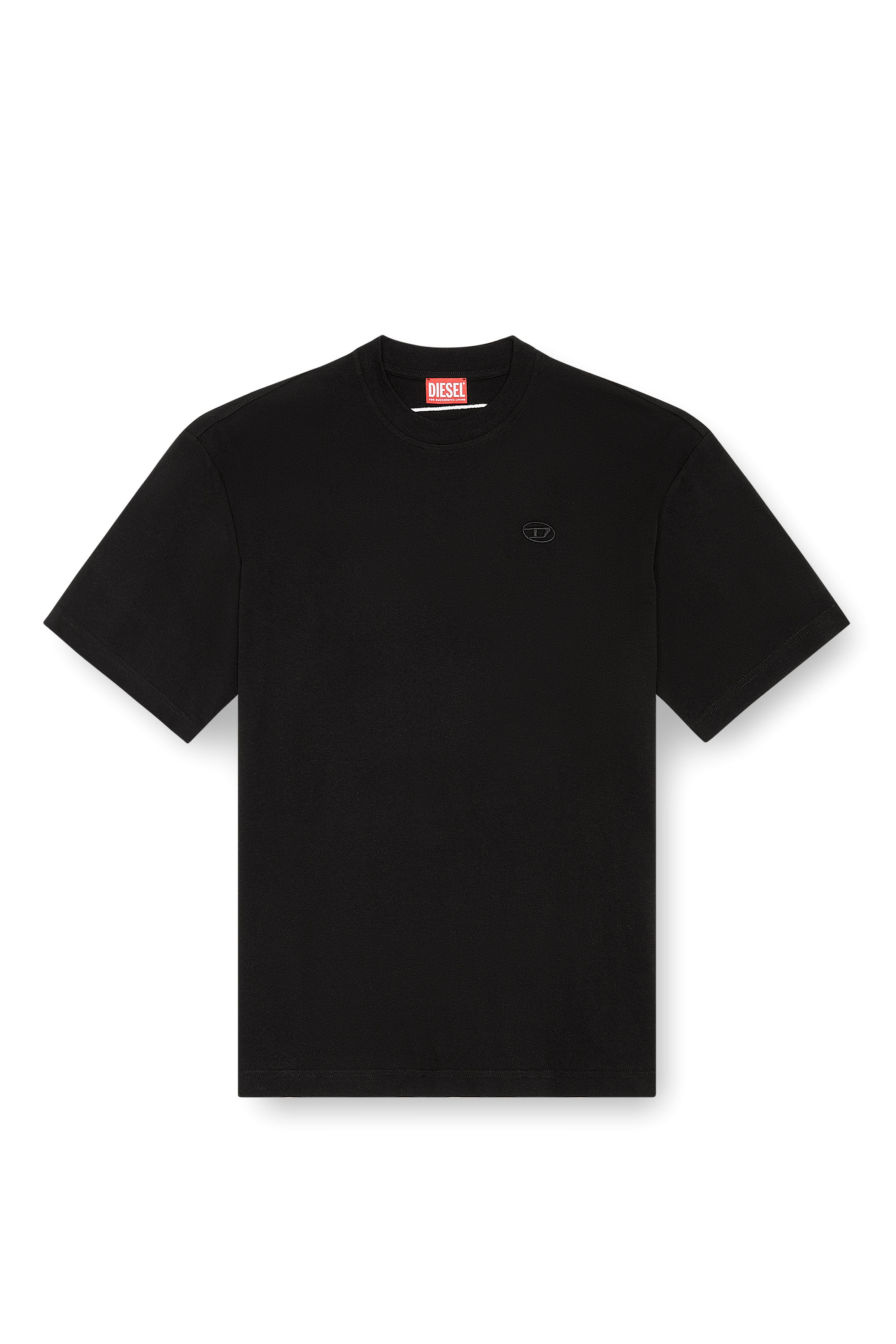 Diesel - T-BOGGY-MEGOVAL-D, Herren T-Shirt mit gro&szlig;er Oval D-Stickerei in Schwarz - 2