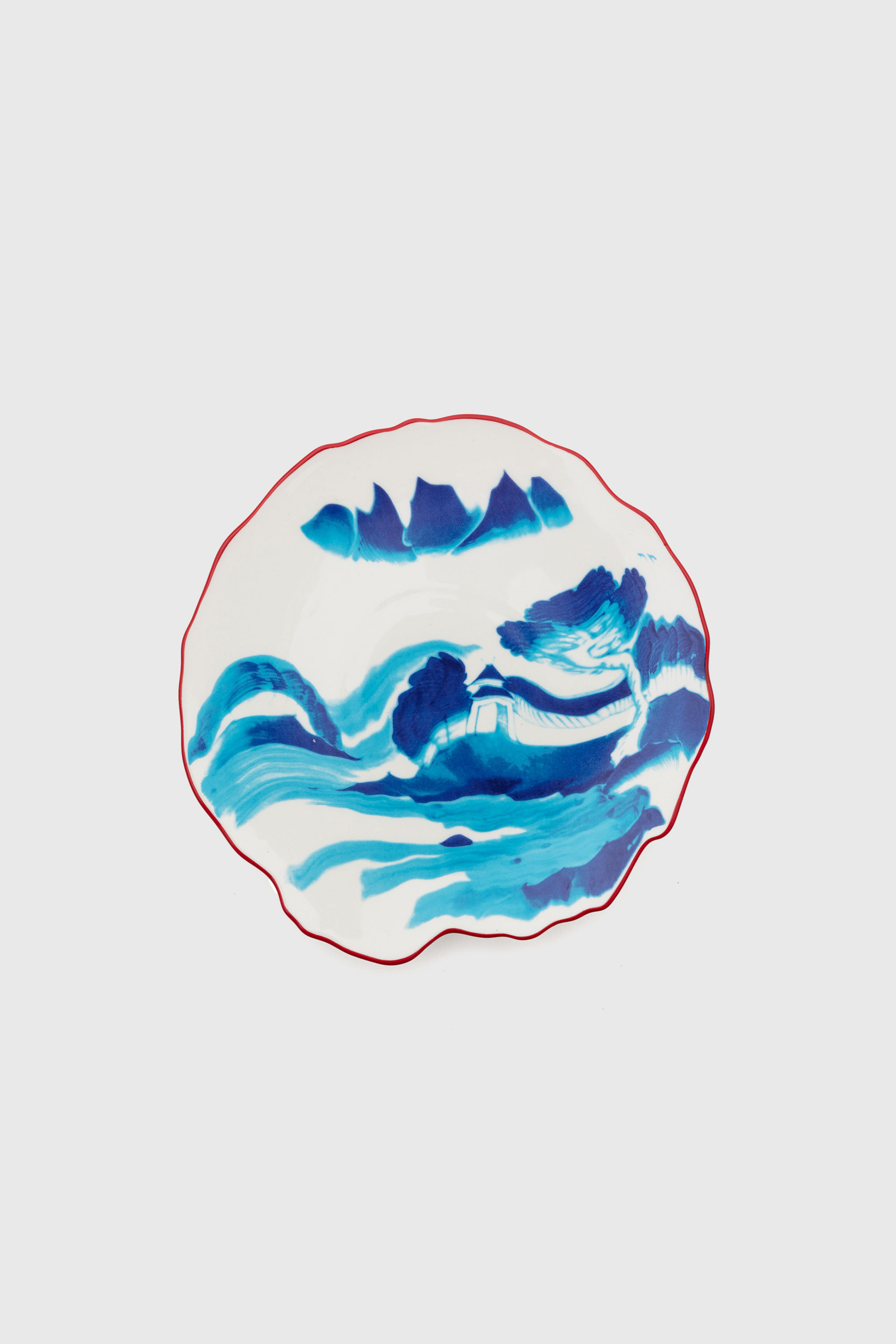 Diesel - 11233 DESSERT PLATE IN PORCELAIN"CLASSIC, Unisex Dessertteller aus Porzellan in Weiss/Blau - 1