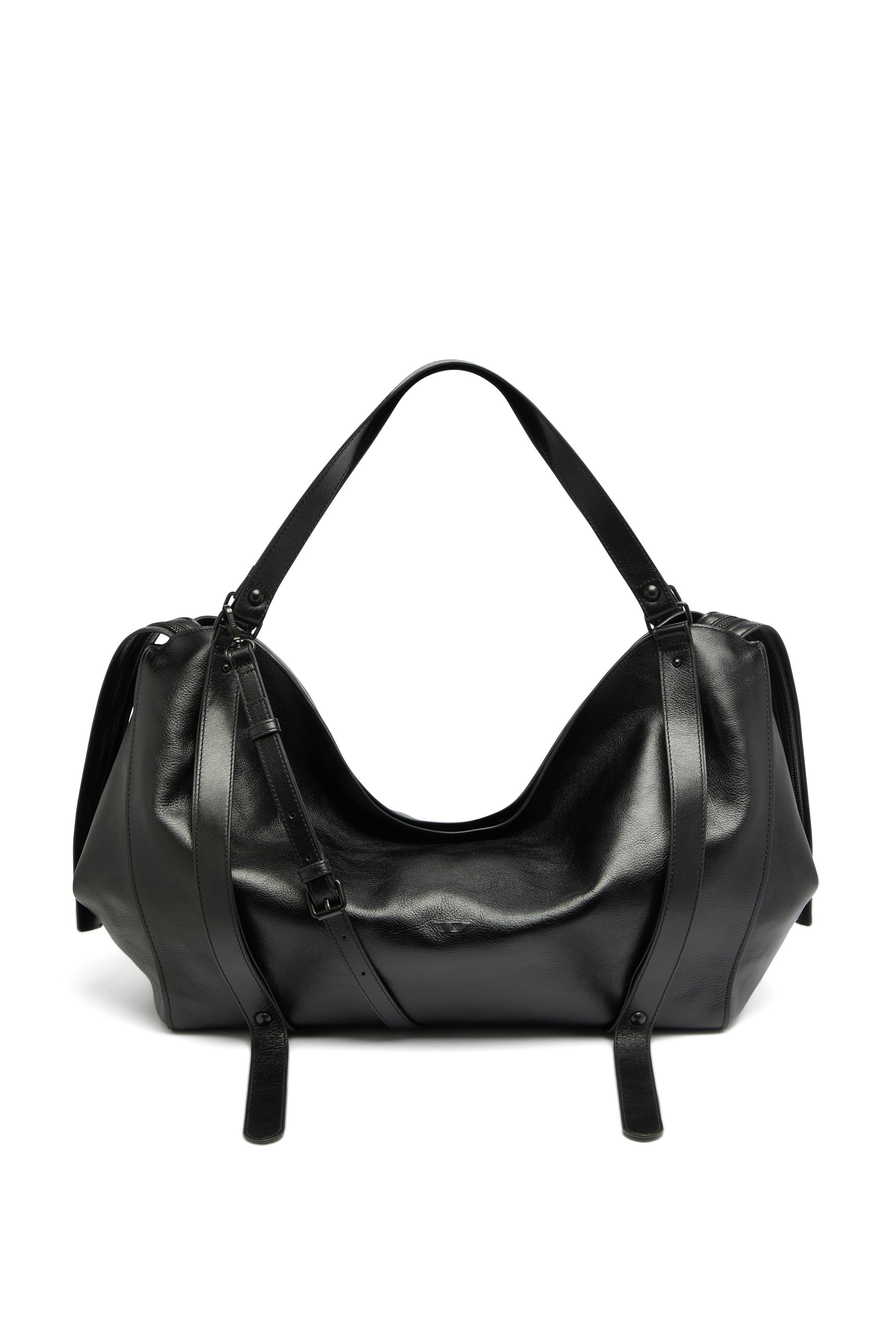 Diesel - D-ONE DUFFLE 48H, Unisex D-One-Duffle-bag aus Leder in Schwarz - 1