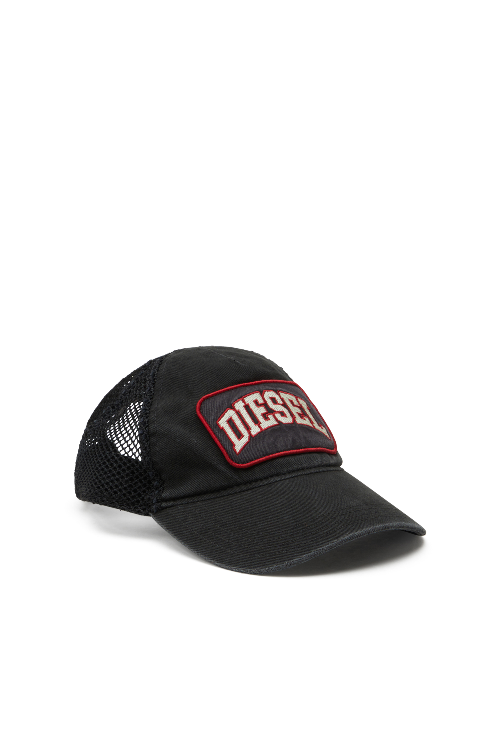 Diesel - C-MESHY, Herren Basecap mit Fischnetz-Mesh in Schwarz - 1