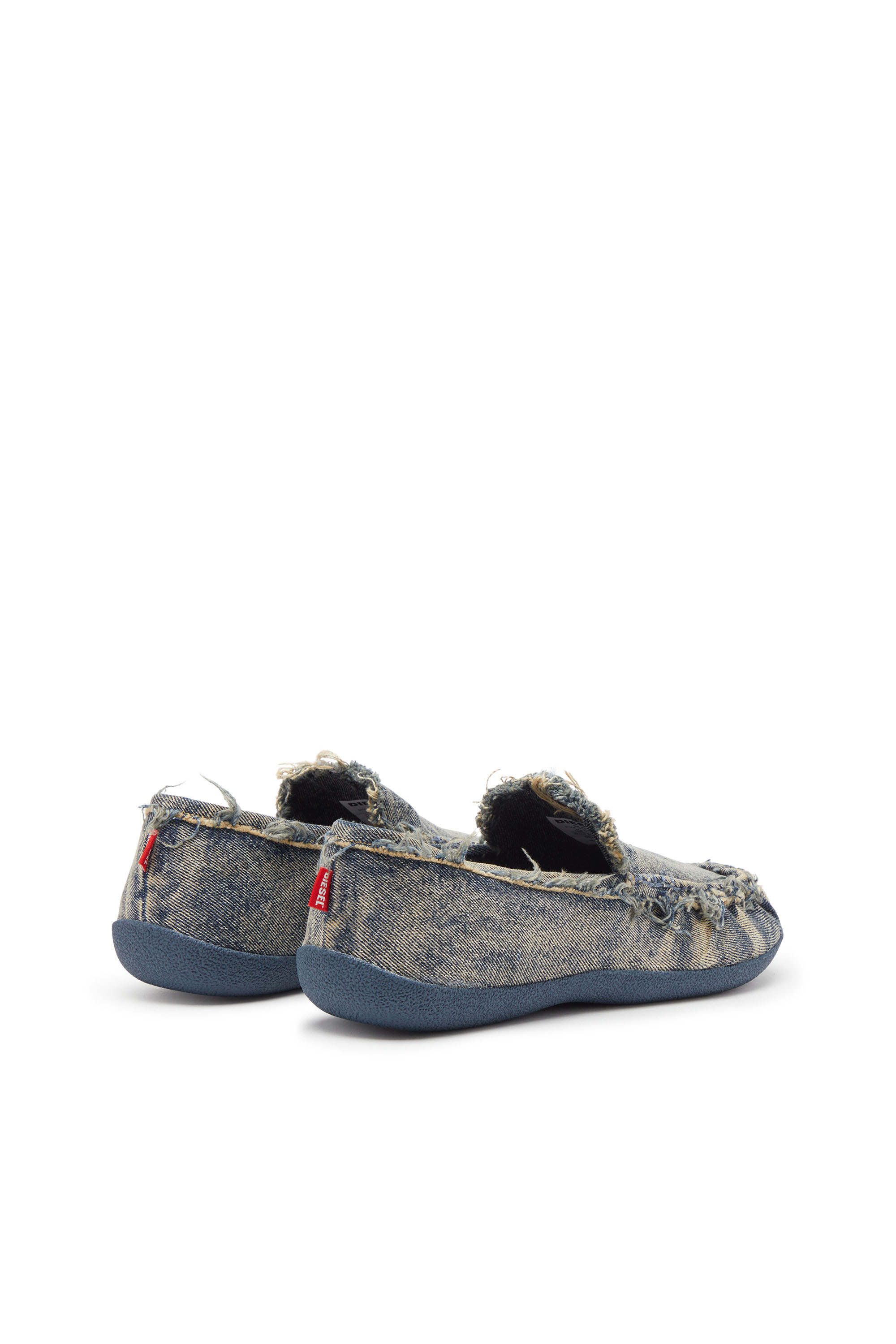Diesel - D-SHOCK MOC, Herren D-Shock-Loafer aus Denim in vielgetragener Optik in Blau - 3