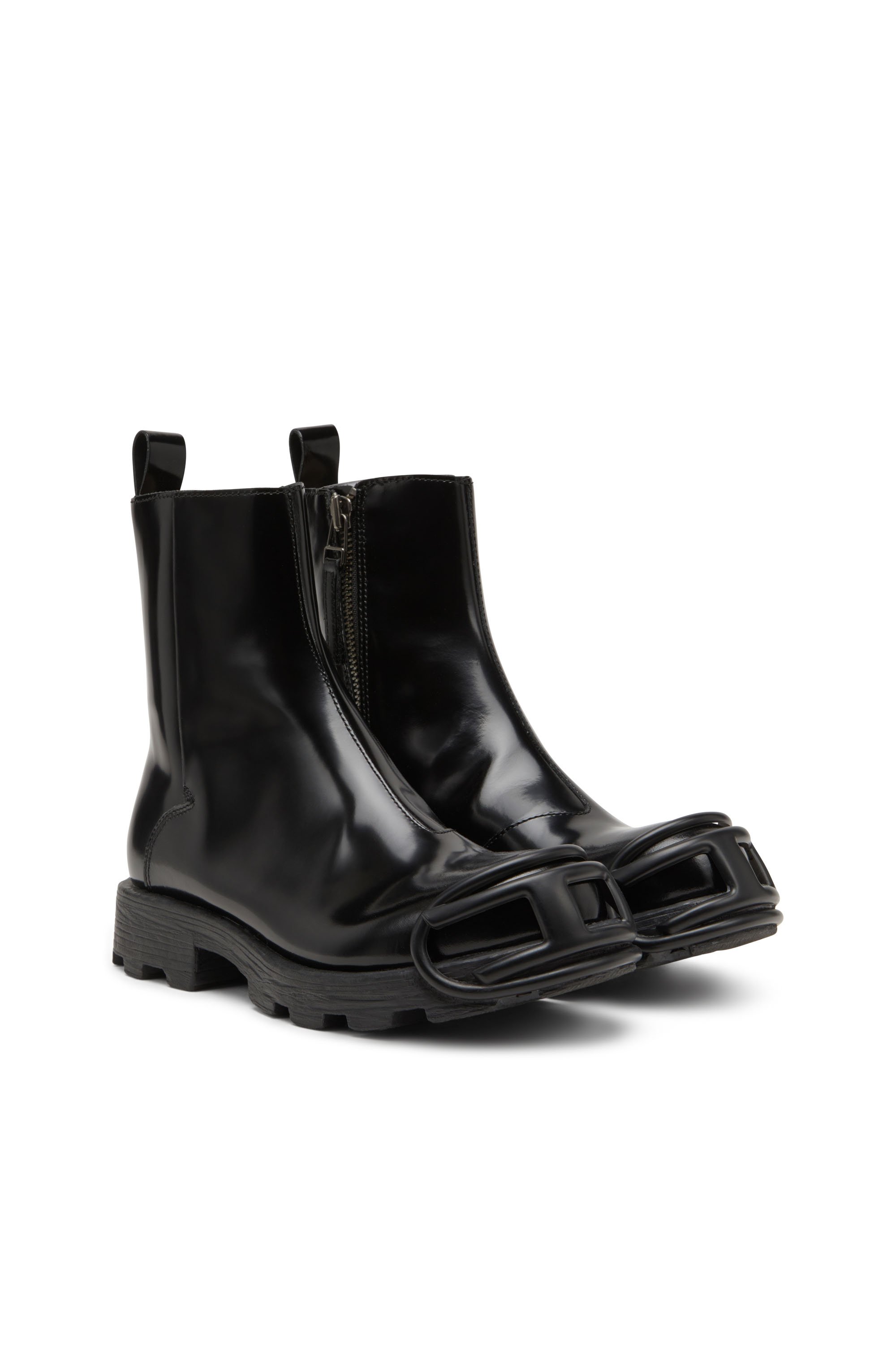 Diesel - D-HAMMER BT ZIP D, Herren D-Hammer-Chelsea Boots aus Leder mit Oval D-Zehenkappe in Schwarz - 3