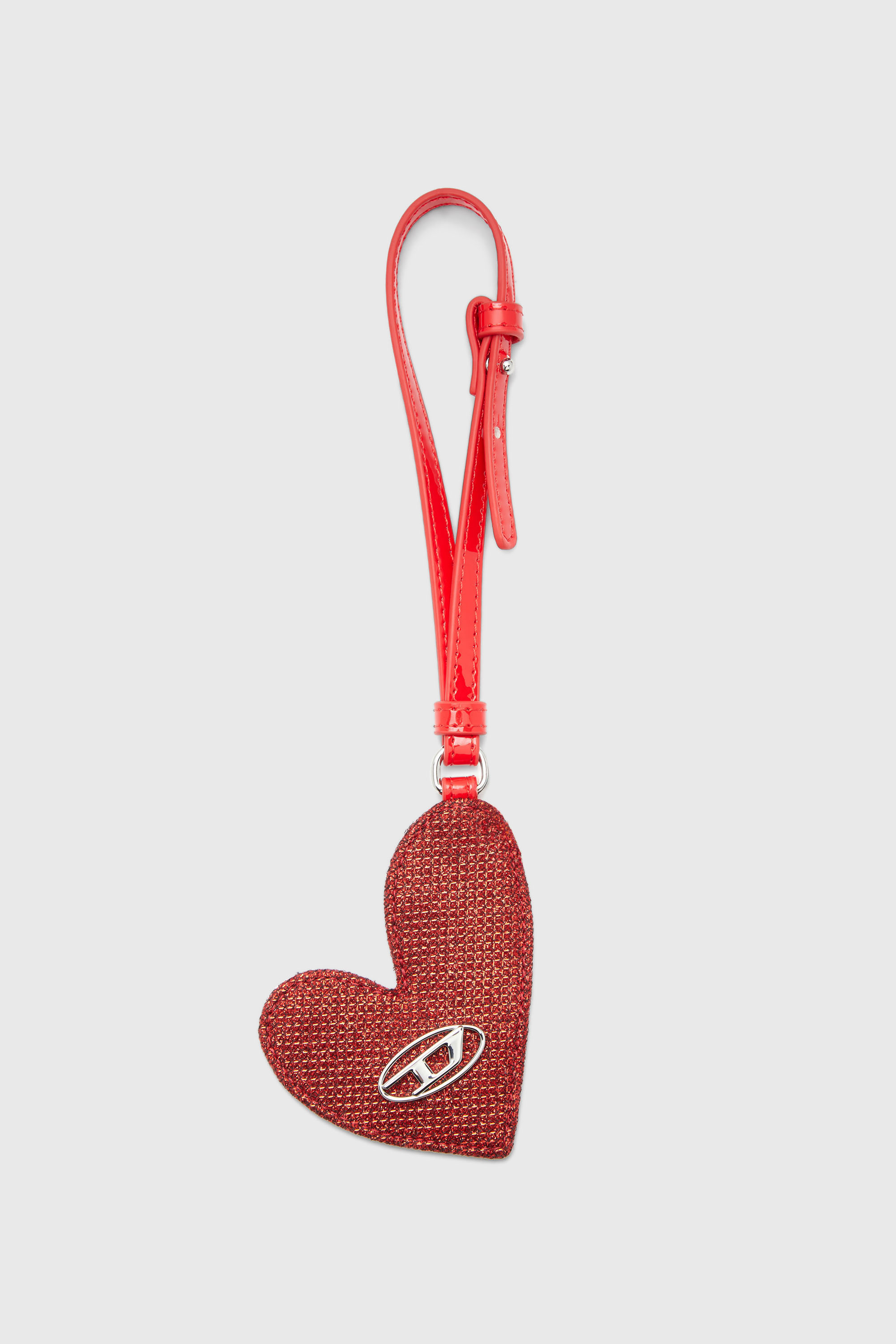 Diesel - PLAY MIRROR, Damen Herzanh&auml;nger mit Logo aus Metall in Rot - 1