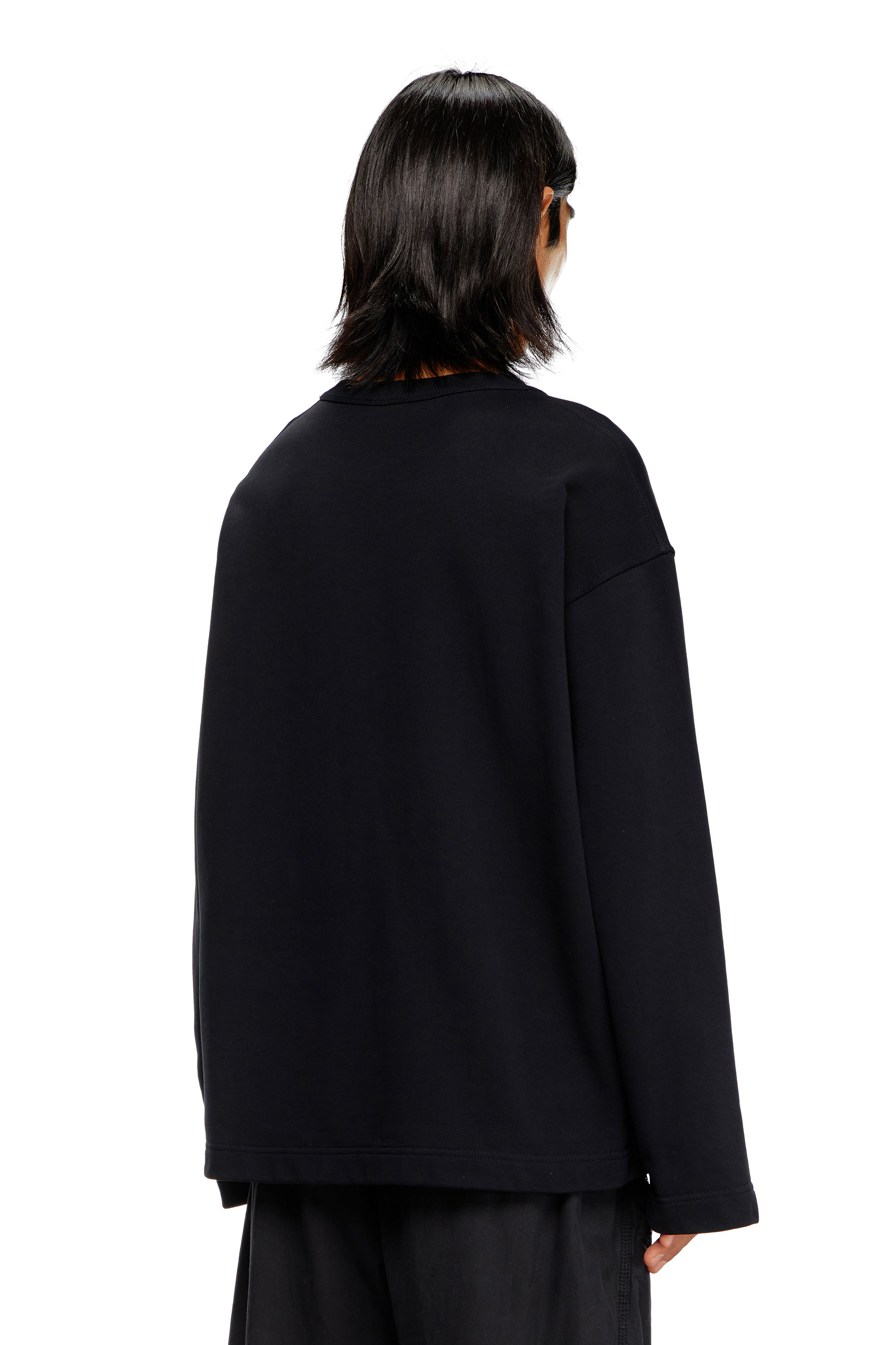 Diesel - S-MACSIS-OD, Herren Sweatshirt in Übergröße mit Metallic-Logo in Schwarz - 4