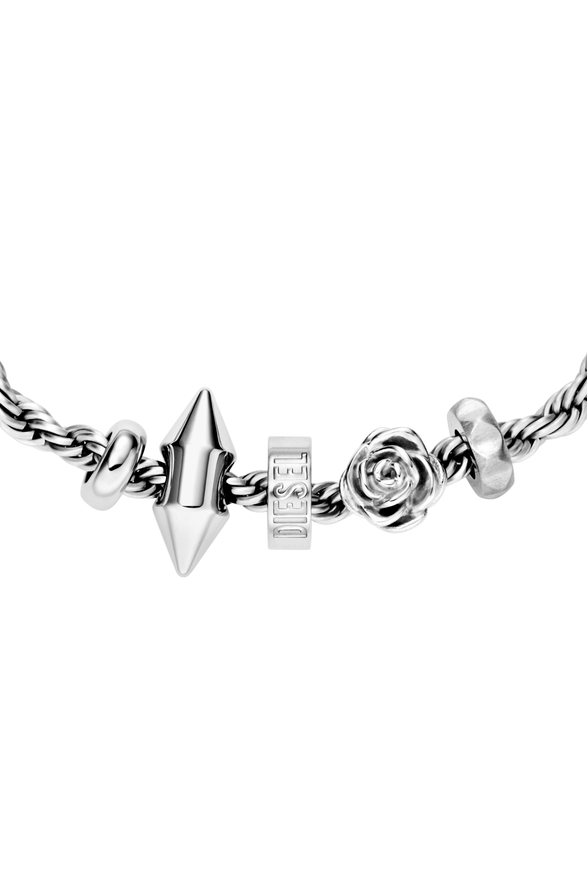 Diesel - DX1622040 JEWELLERY, Unisex Armband mit Anhängern aus Edelstahl in Silber - 4