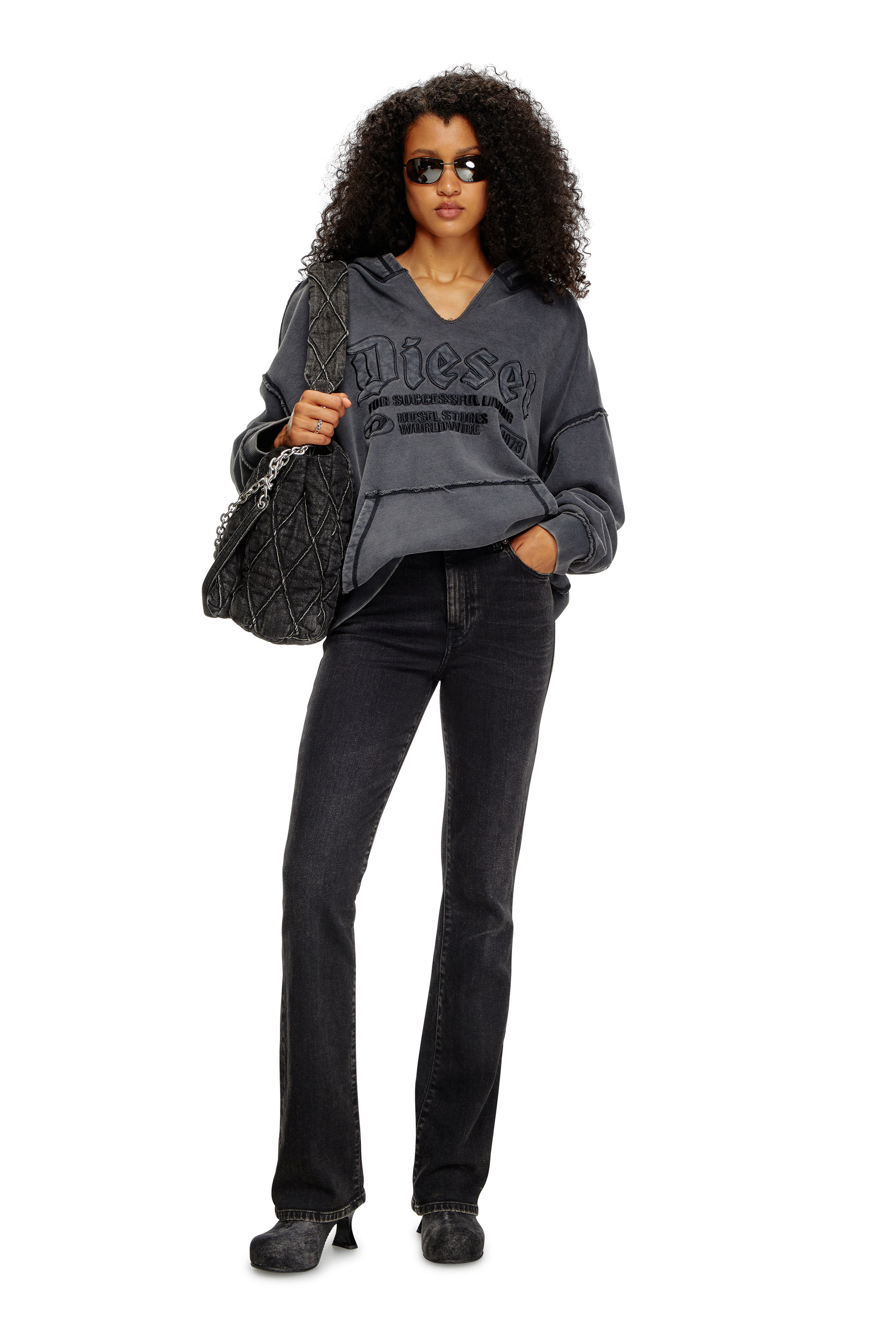 Diesel - Damen Bootcut Jeans 2003 D-Escription 09I30, Schwarz/Dunkelgrau - 1