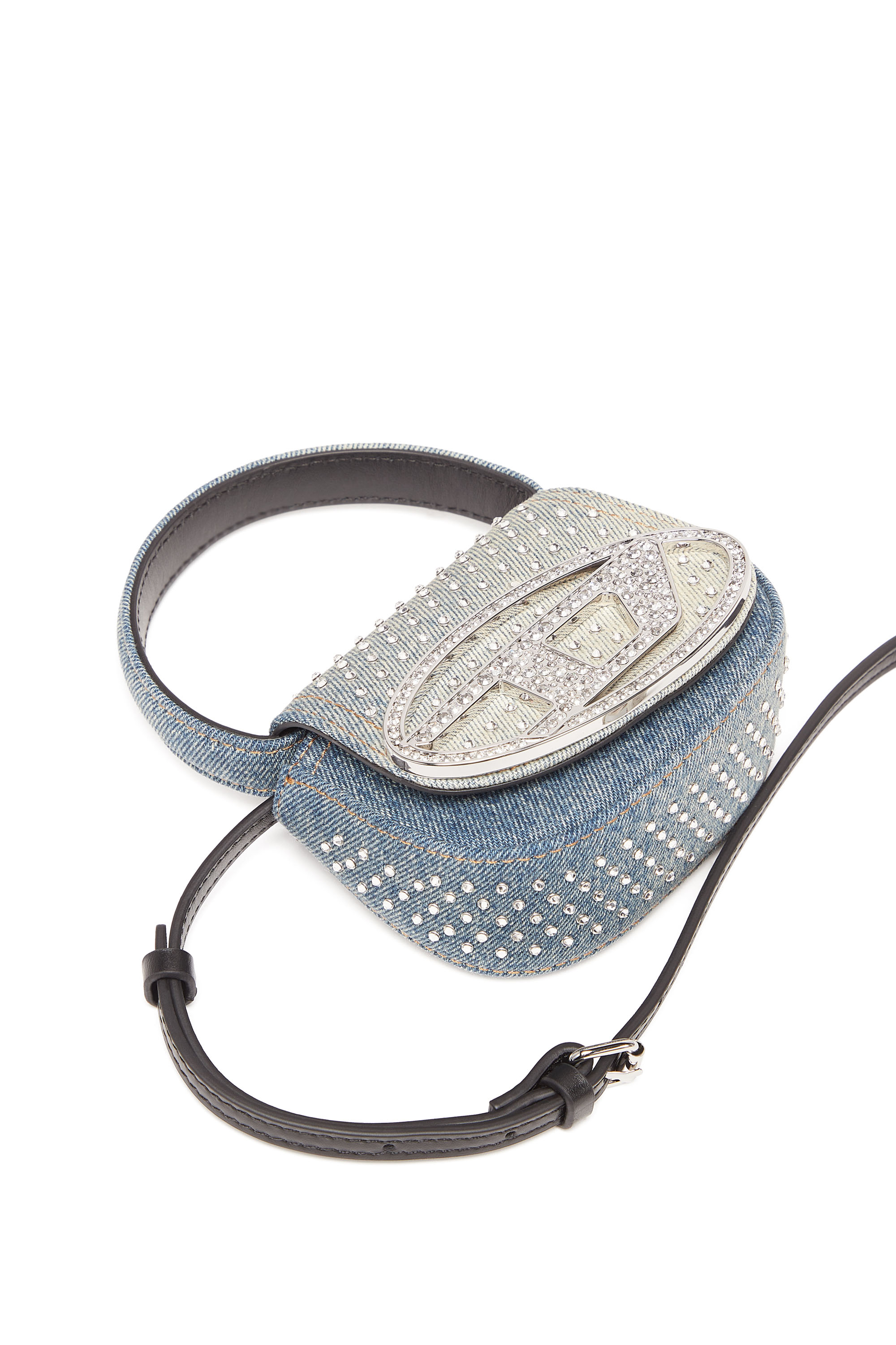Diesel - 1DR XS, Damen 1DR XS - Ikonische Mini-Tasche aus Denim mit Strass in Hellblau - 6
