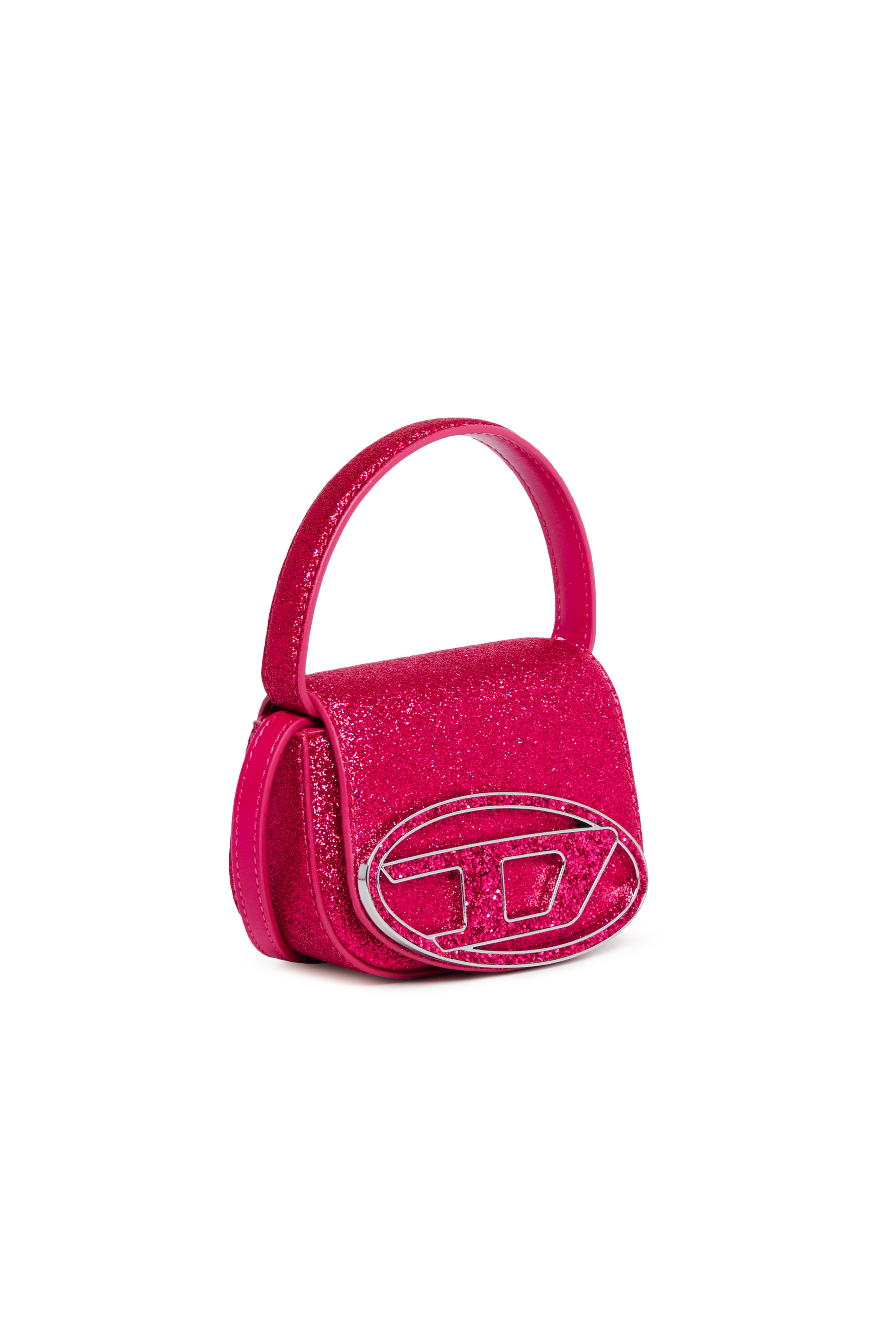 Diesel - 1DR XS, Damen Ikonische Minitasche aus Glitzerstoff in Rosa - 3