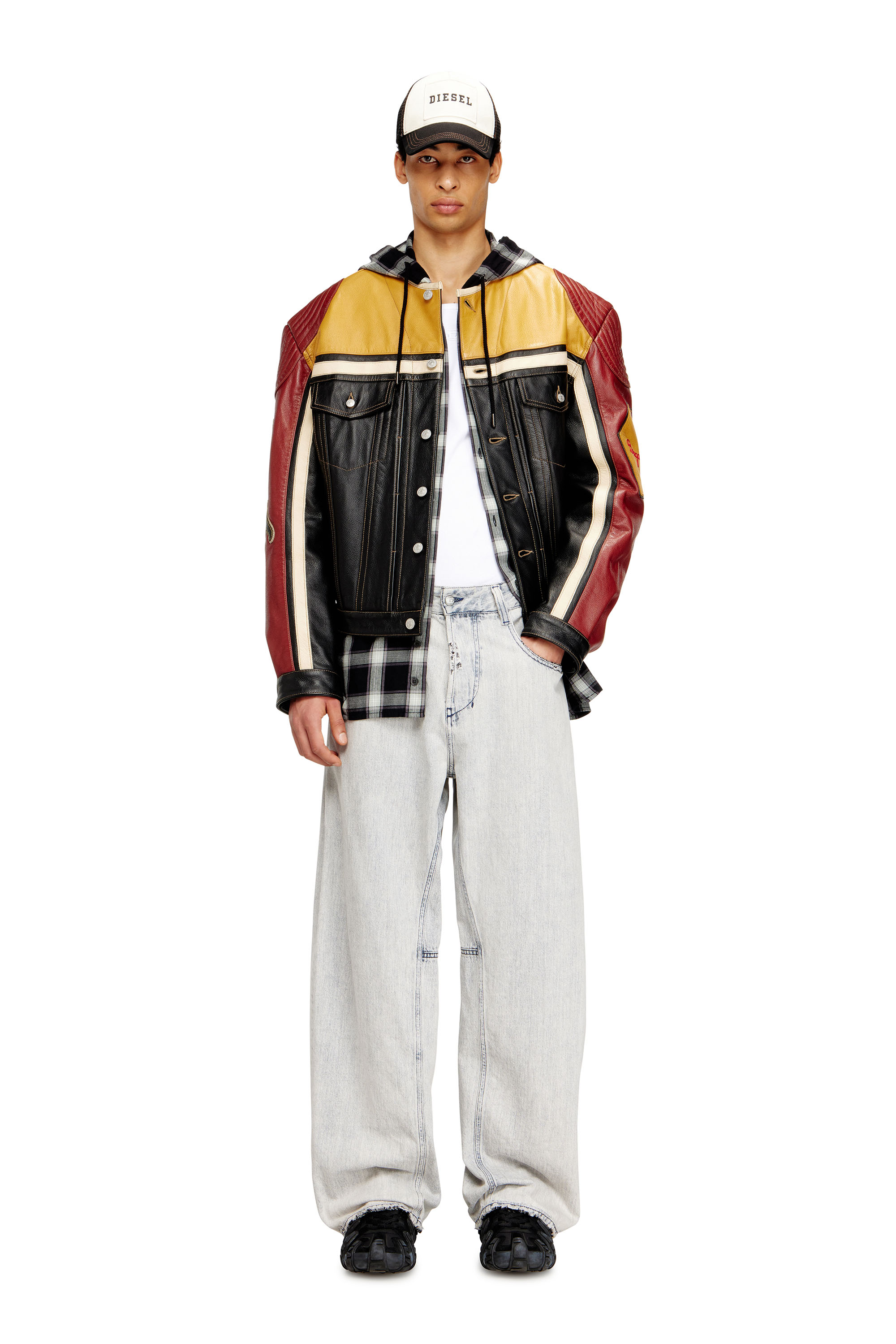 Diesel - C-MESHYFLY-20TH, Herren Baumwollkappe mit Mesh-Rückseite und Logo in Schwarz/Weiß - 4