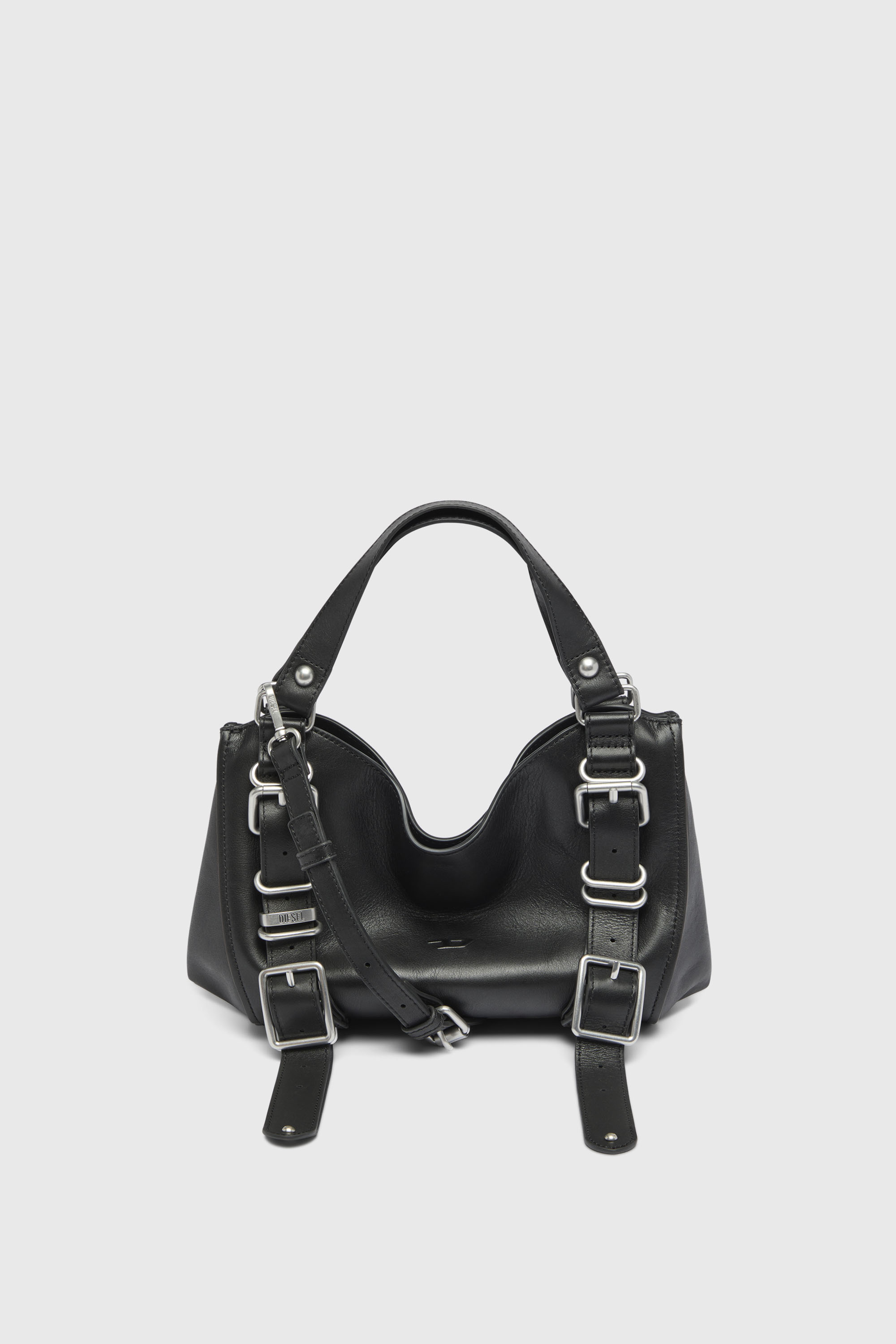 Diesel - D-ONE TOPHANDLE S, Damen D-One-Small Henkeltasche aus behandeltem Leder in Schwarz - 2