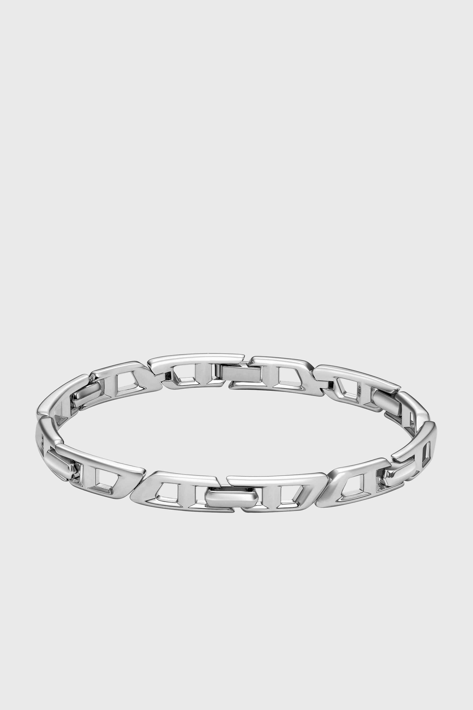 Diesel - DL1350040 STERLING SILVER JEWEL, Unisex D Logo-Gliederarmband aus Sterlingsilber in Silber - 1