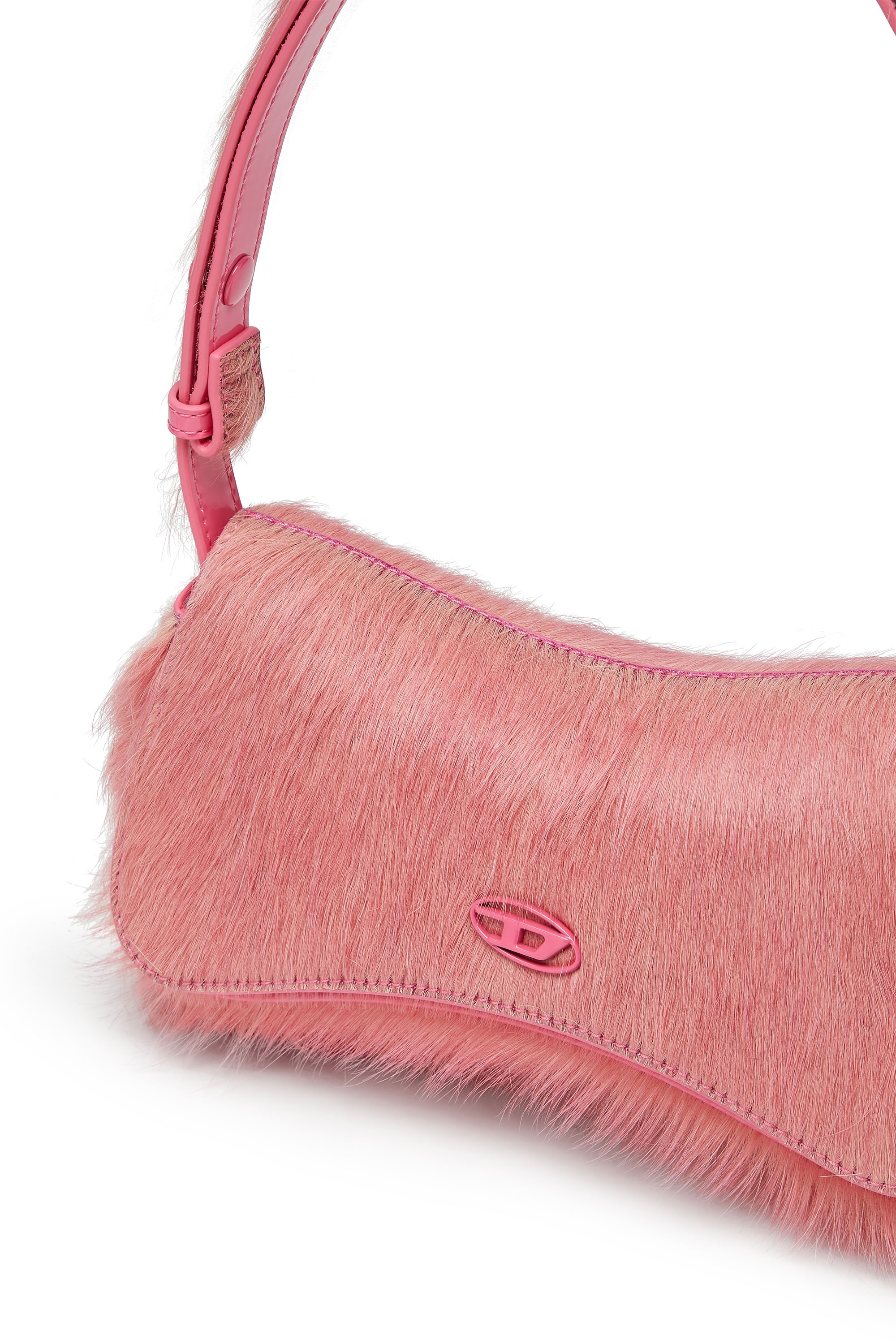 Diesel - PLAY CLUTCH, Damen Clutch aus farbigem, haarigem Leder in Rosa - 5