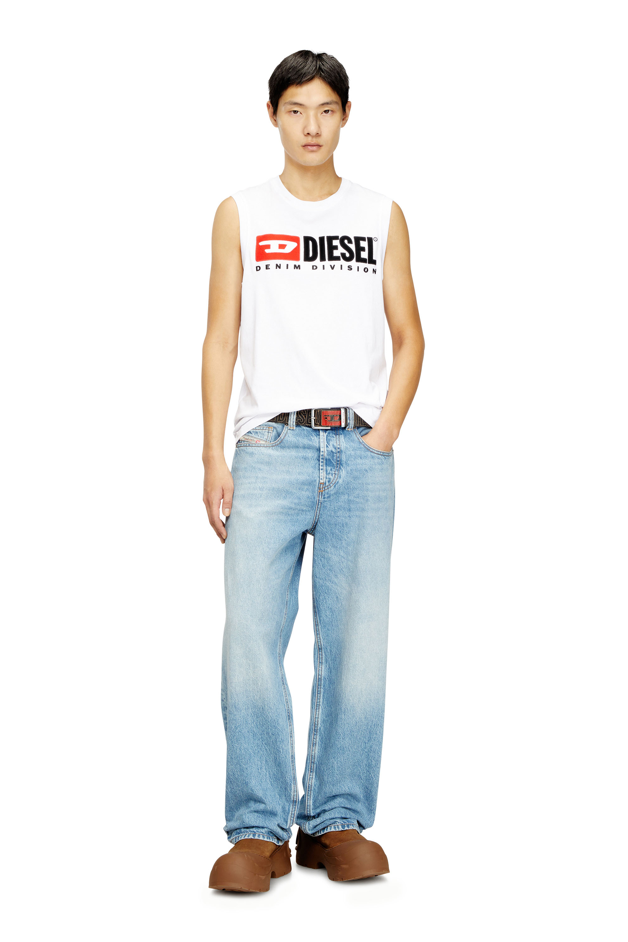Diesel - T-ISCO-DIV, Herren Tanktop mit Logo-Print vorn in Weiß - 2
