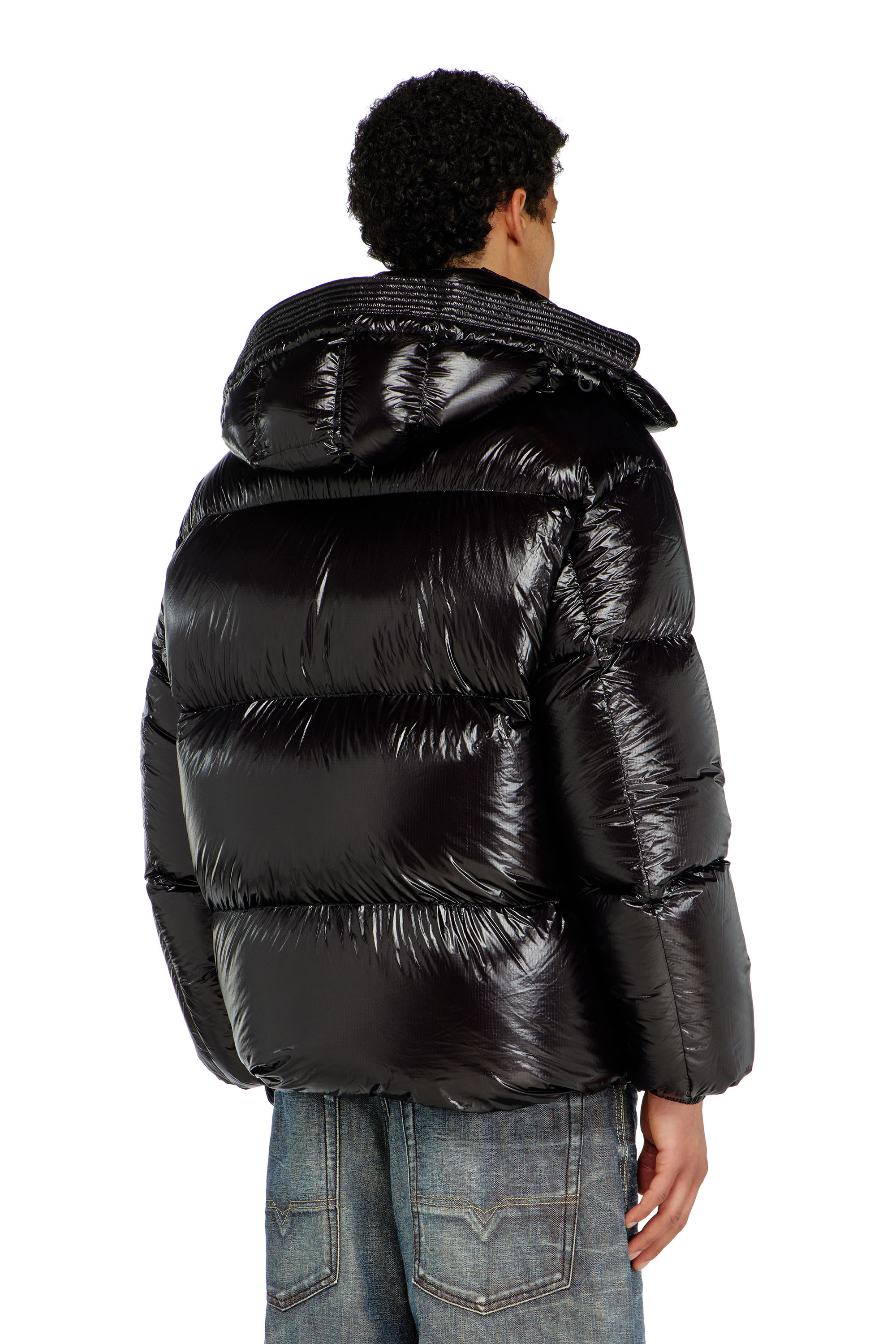 Diesel - W-ROLFYS-WRD-BKCP, Herren Daunen-Steppjacke mit abnehmbarer Kapuze in Schwarz - 4