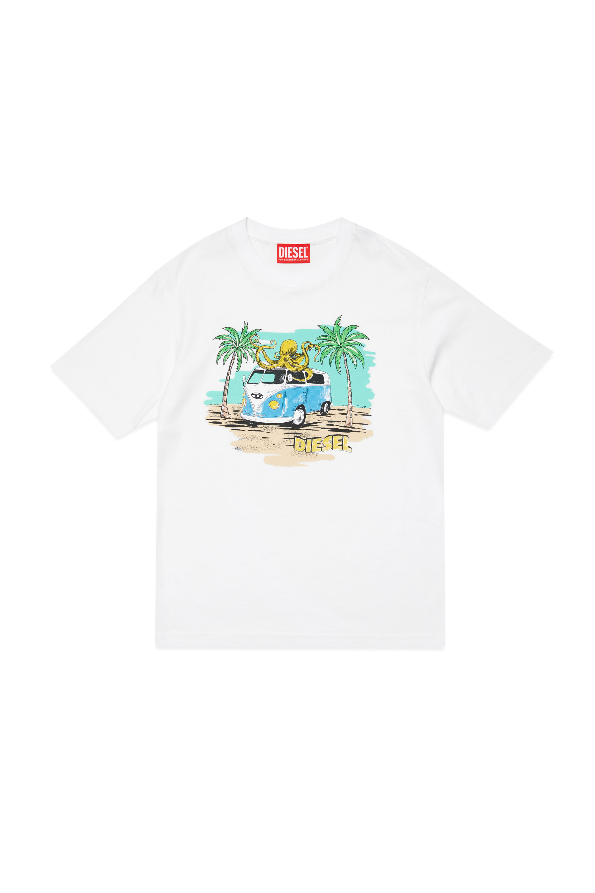 Diesel - MTPALM OVER, Man T-shirt with campervan print in White - Image 1