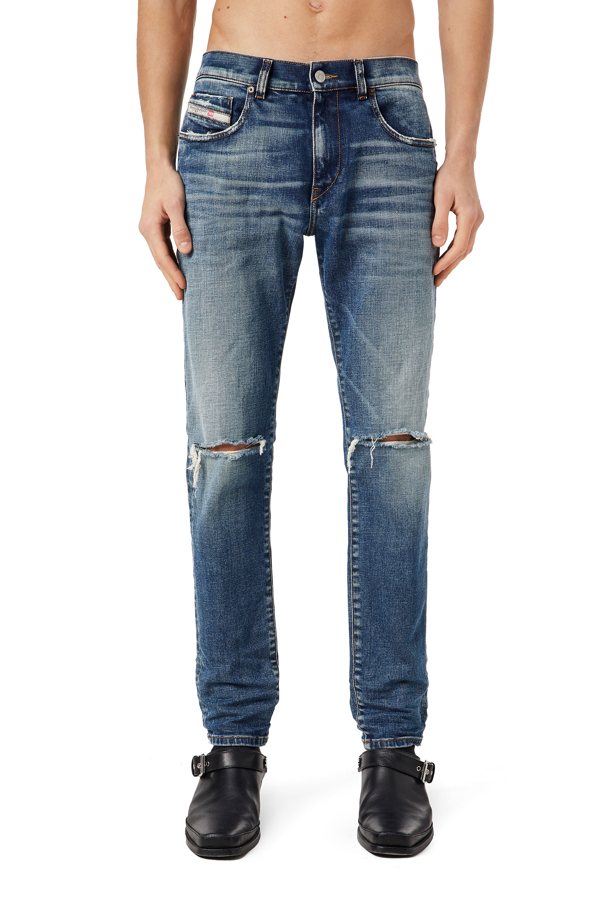 2019 D-STRUKT 09C87 Slim Jeans, Mittelblau - Jeans