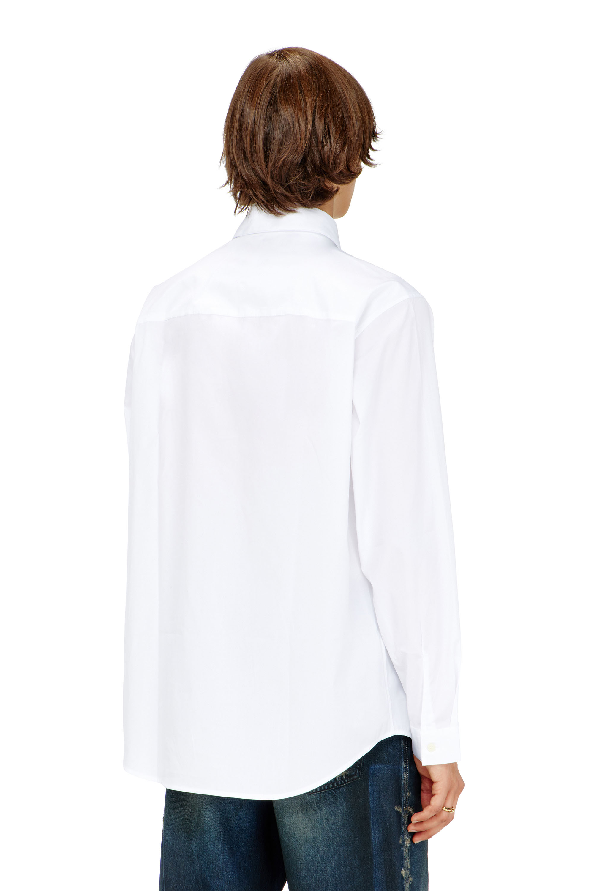 Diesel - S-SIMPLY-GSBH, Herren Stretch-Popeline-Hemd mit Stickerei in Wei&szlig; - 4