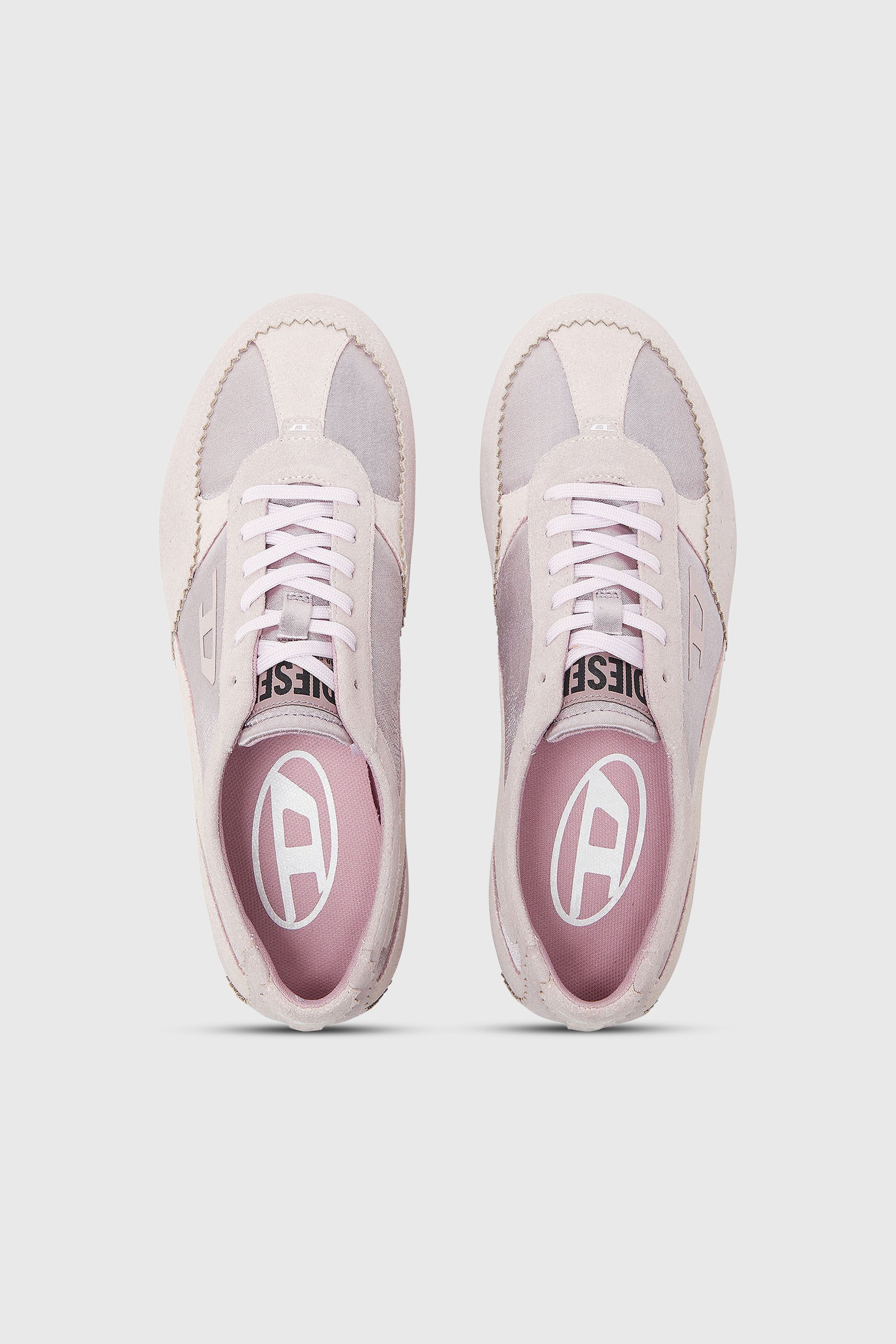 Diesel - D-MILE LOW II W, Damen D-Mile &ndash; Flat-Sneakers mit Wildleder-Overlays in Rosa - 4