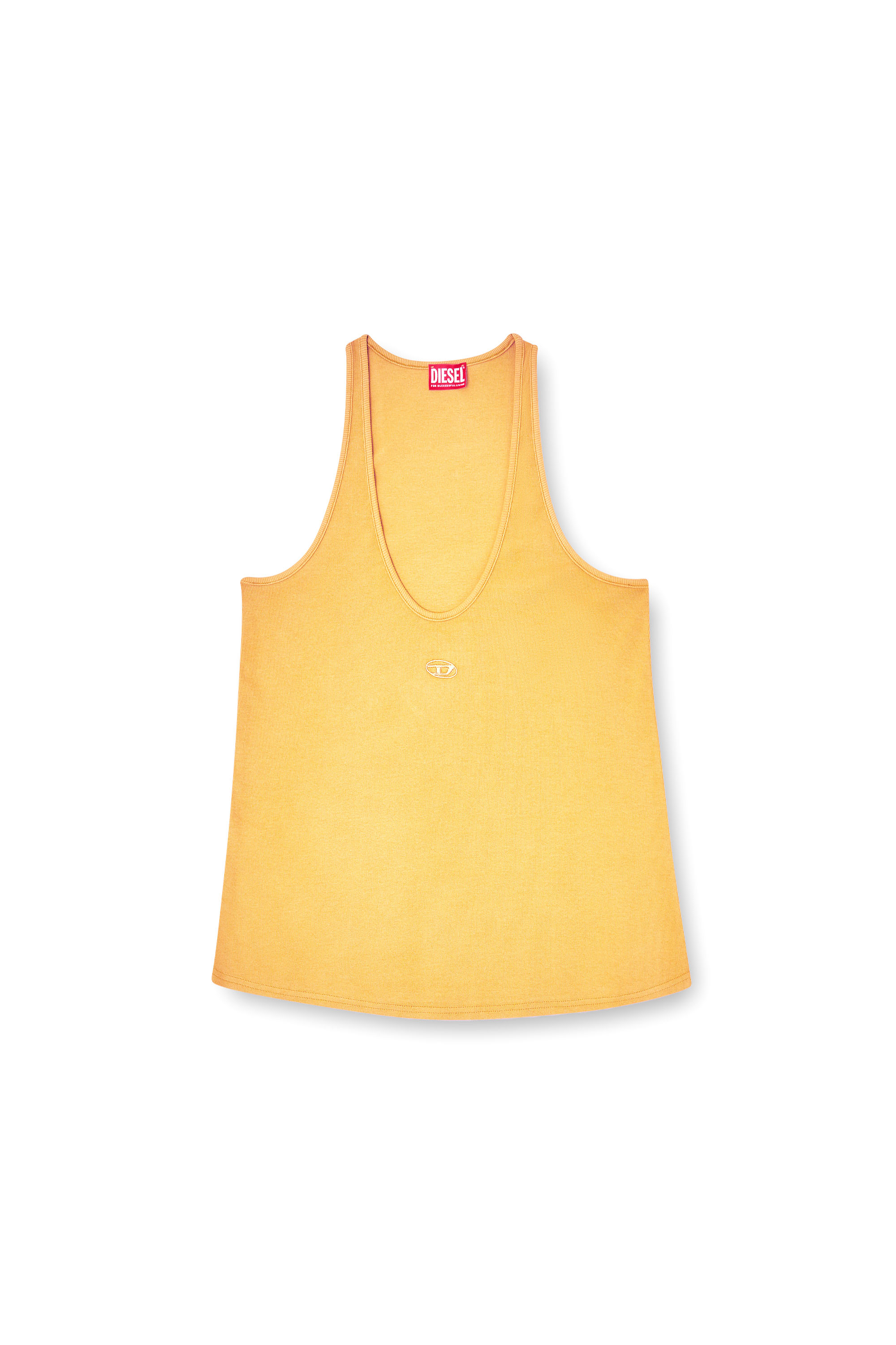 Diesel - T-IPSYA-LKDS, Damen Geripptes Tanktop mit Oval D in Orange - 3