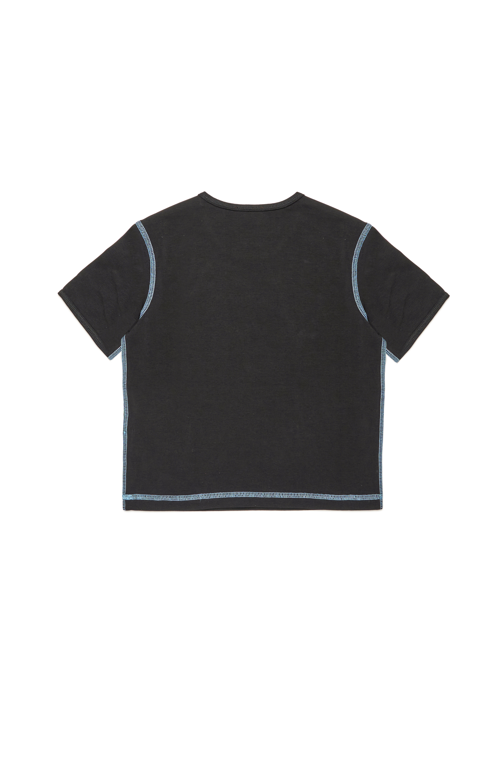 Diesel - TUNCUTIELONGL3, Damen T-Shirt mit aufgedrucktem Logo und Kristall-Logo in Schwarz - Image 2