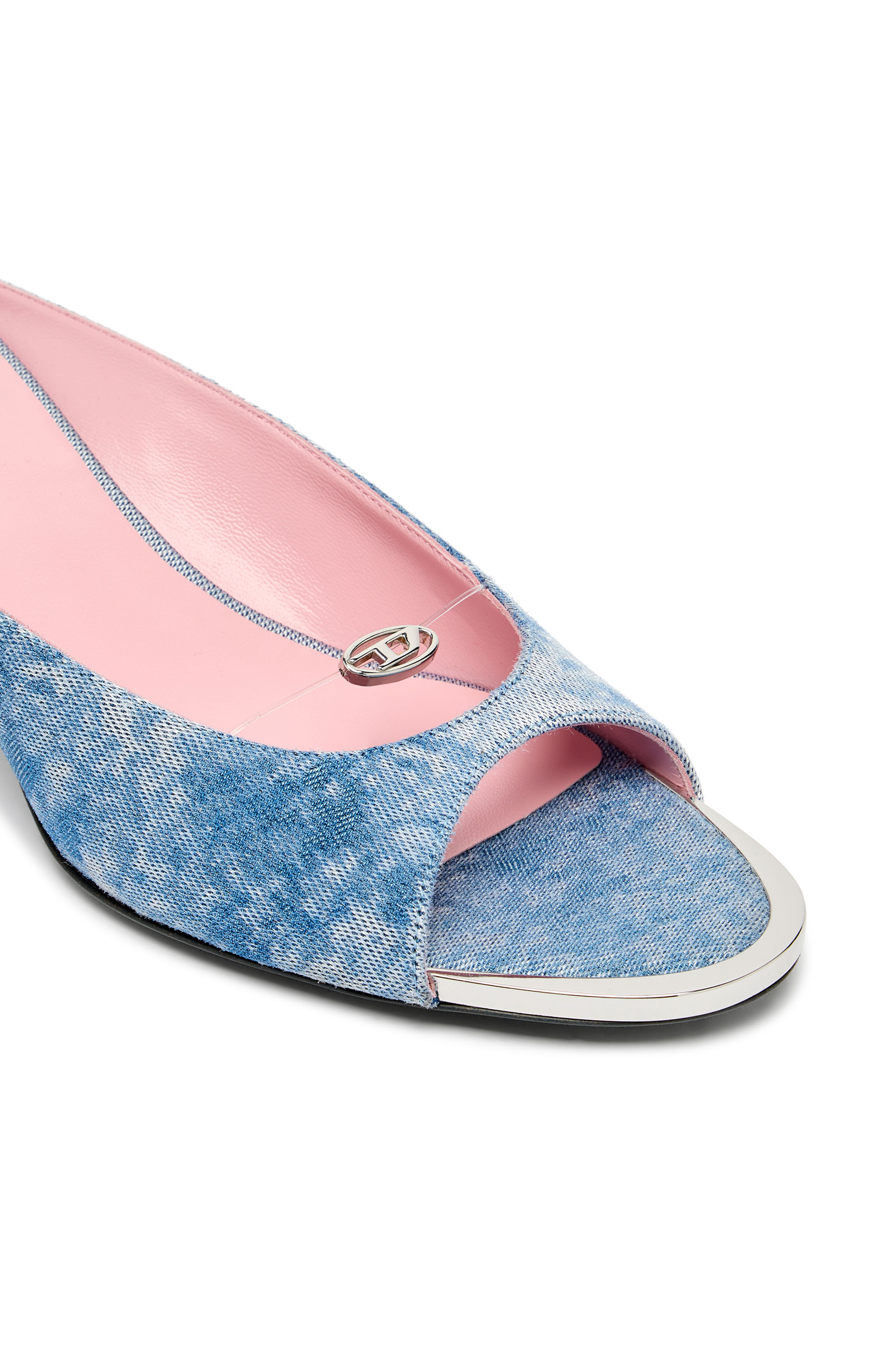 Diesel - D-DIAM'S-SA-40, Damen D-Diam's-Low Denim-Pantolette mit schwebendem Oval D in null - 5