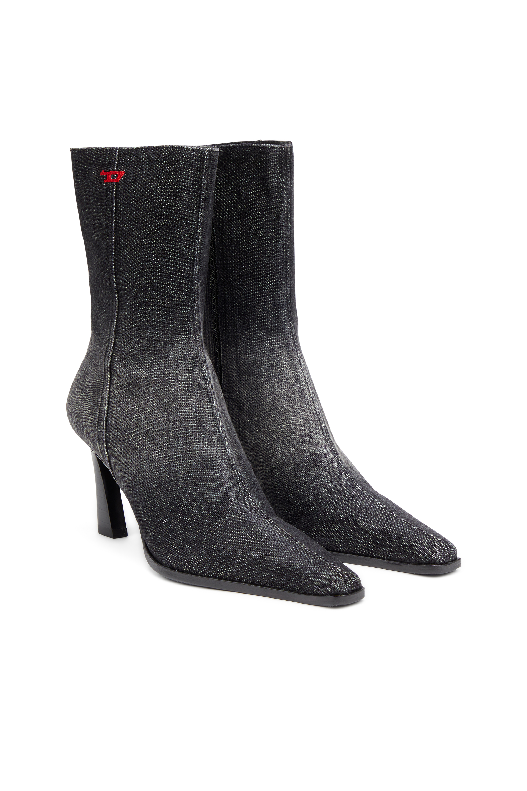 Diesel - D-ALLAS BT, Damen D-Allas-Stiefeletten aus gewaschenem Denim in Schwarz - 2