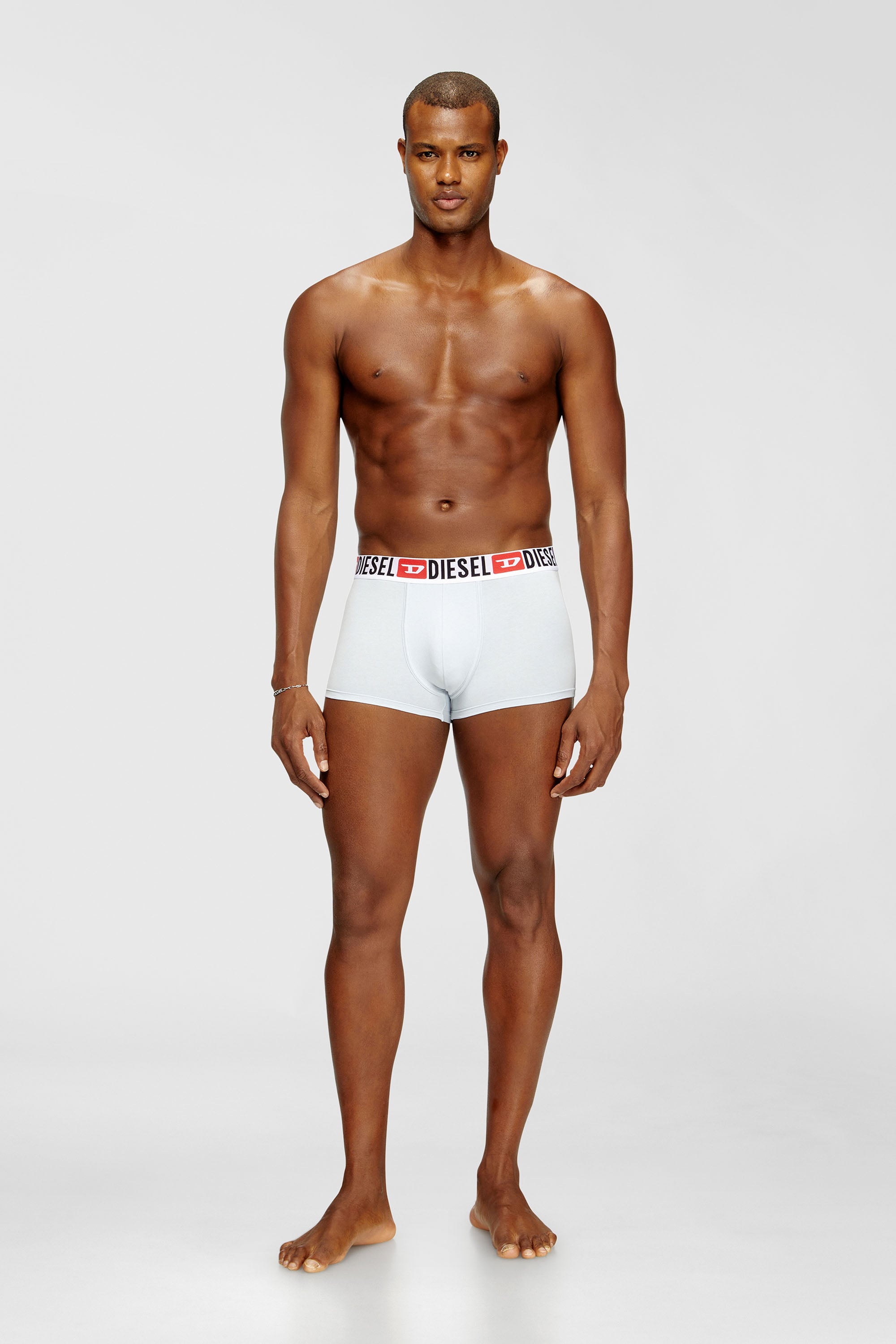 Diesel - UMBX-DAMIENTHREEPACK, Man's Three-pack of all-over logo waist boxers in Light Blue - 2