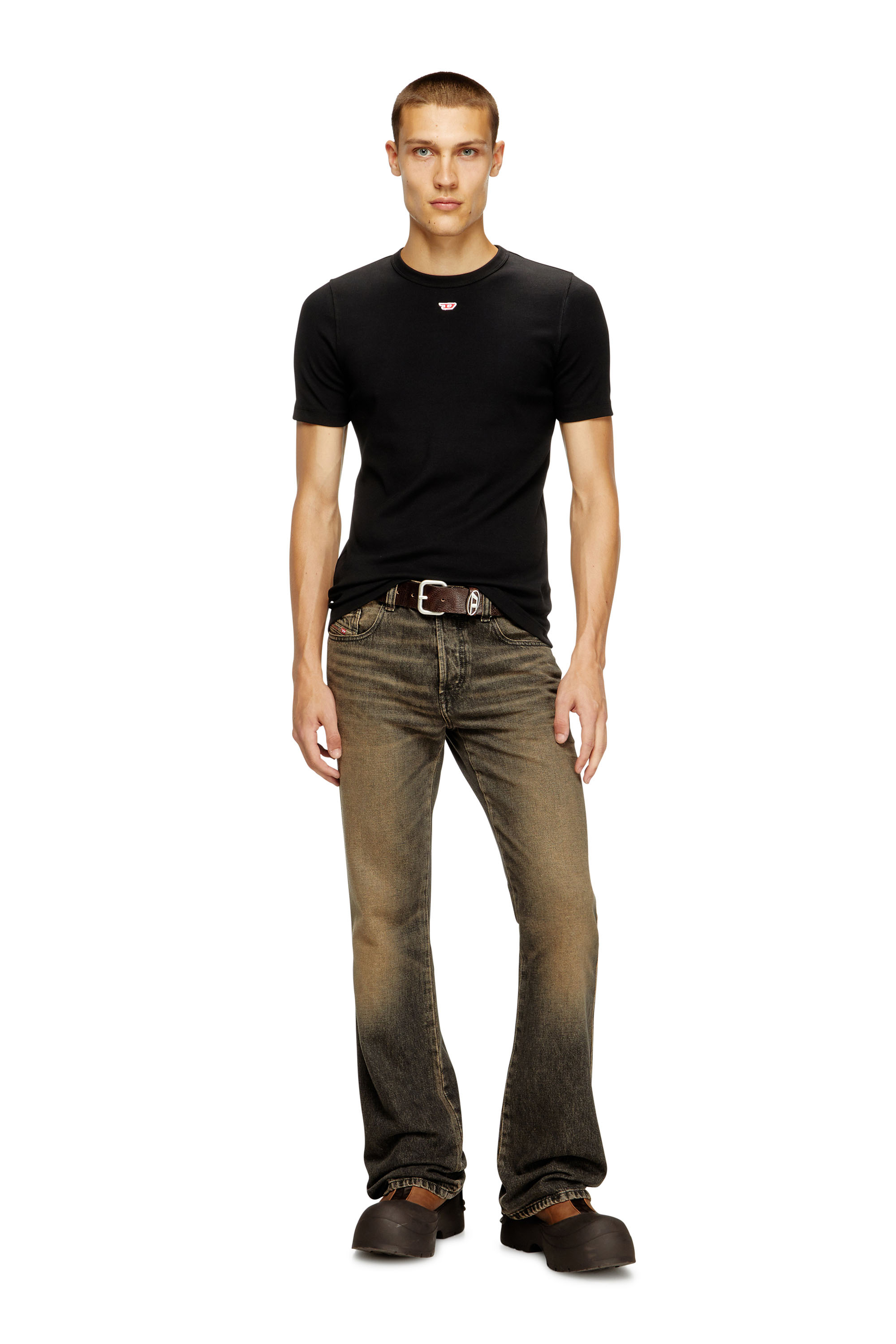 Diesel - D-RIBBER-N, Herren T-Shirt mit D-Patch in Schwarz - 2