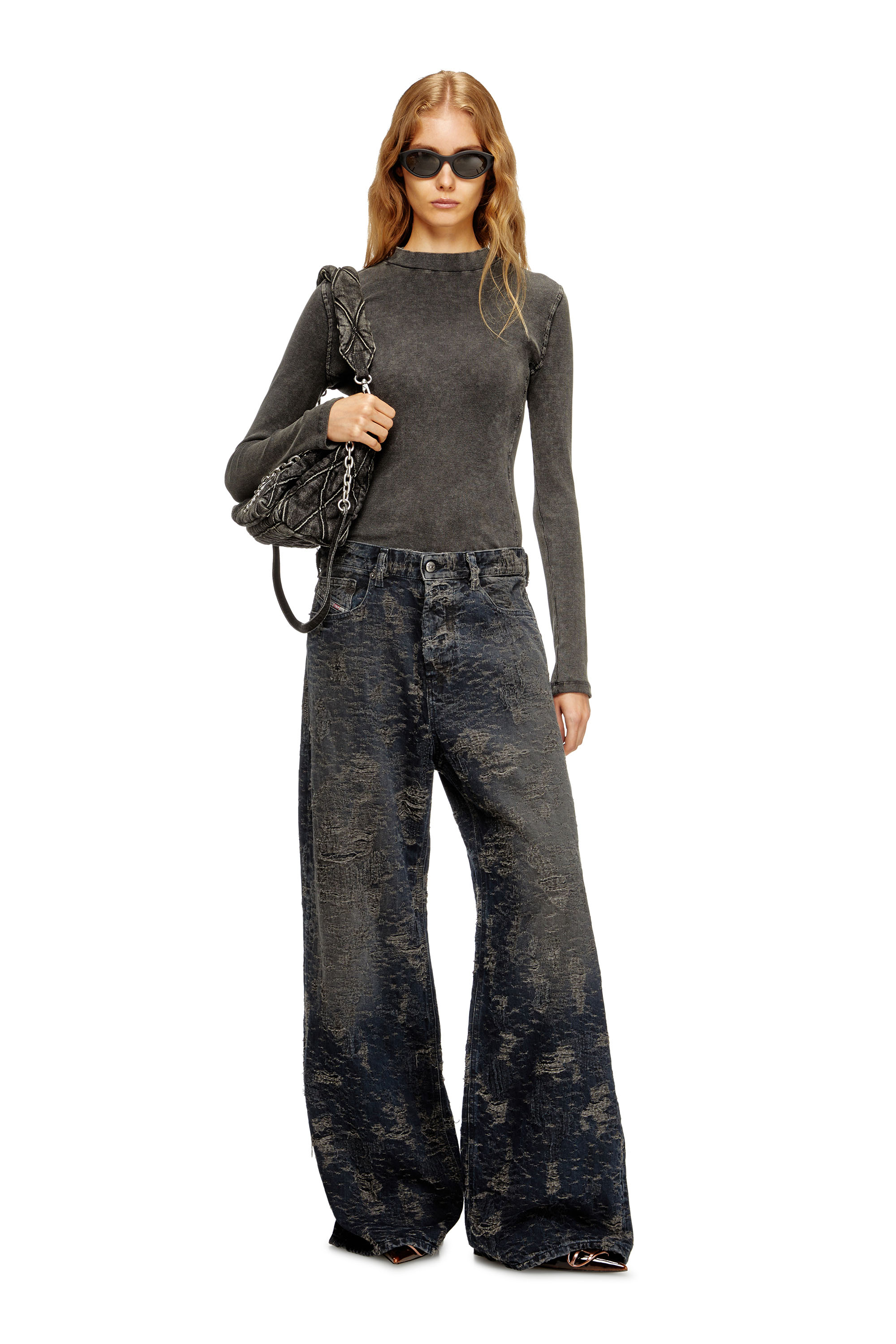Diesel - Damen Relaxed Jeans 1996 D-Sire 007BV, Schwarz/Dunkelgrau - 2