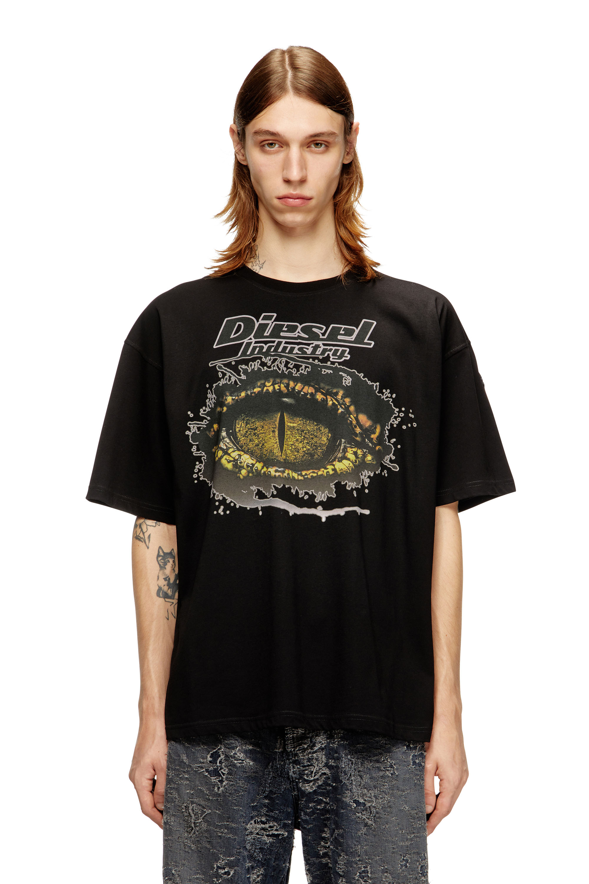 Diesel - T-BOXT-T25, Herren Baumwoll-T-Shirt mit Digitaldruck. in Schwarz - 1