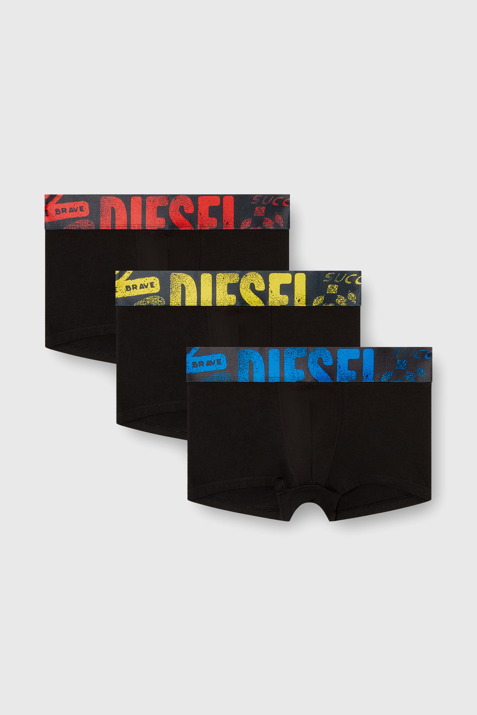 Diesel - UMBX-DAMIENTHREEPACK-5.5EL, Herren 3er-Pack Trunks mit mehrfarbigem Logo in Bunt/Schwarz - 1