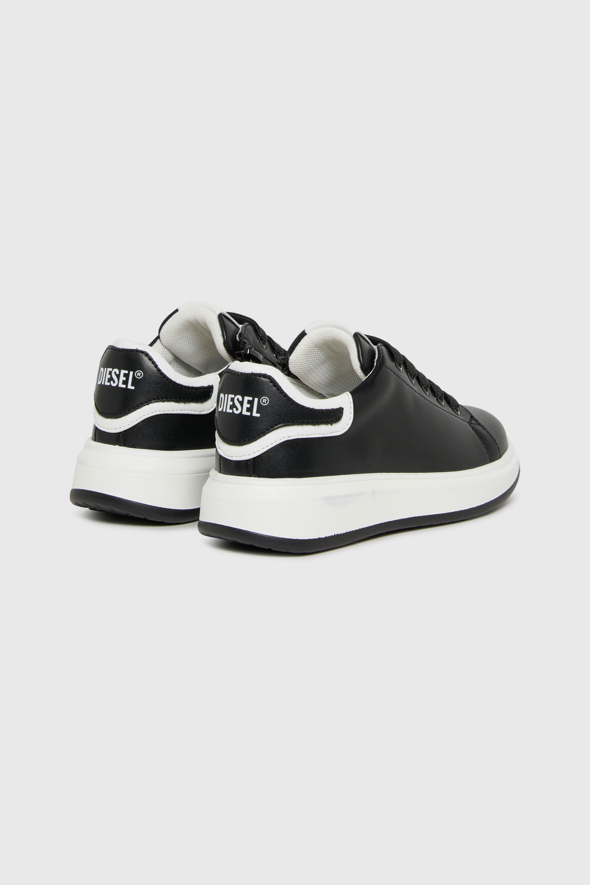 Diesel - S-MEQUIPLA, Unisex S-MEQUIPLA-Sneakers mit kontrastierenden Bes&auml;tzen in Schwarz - 3