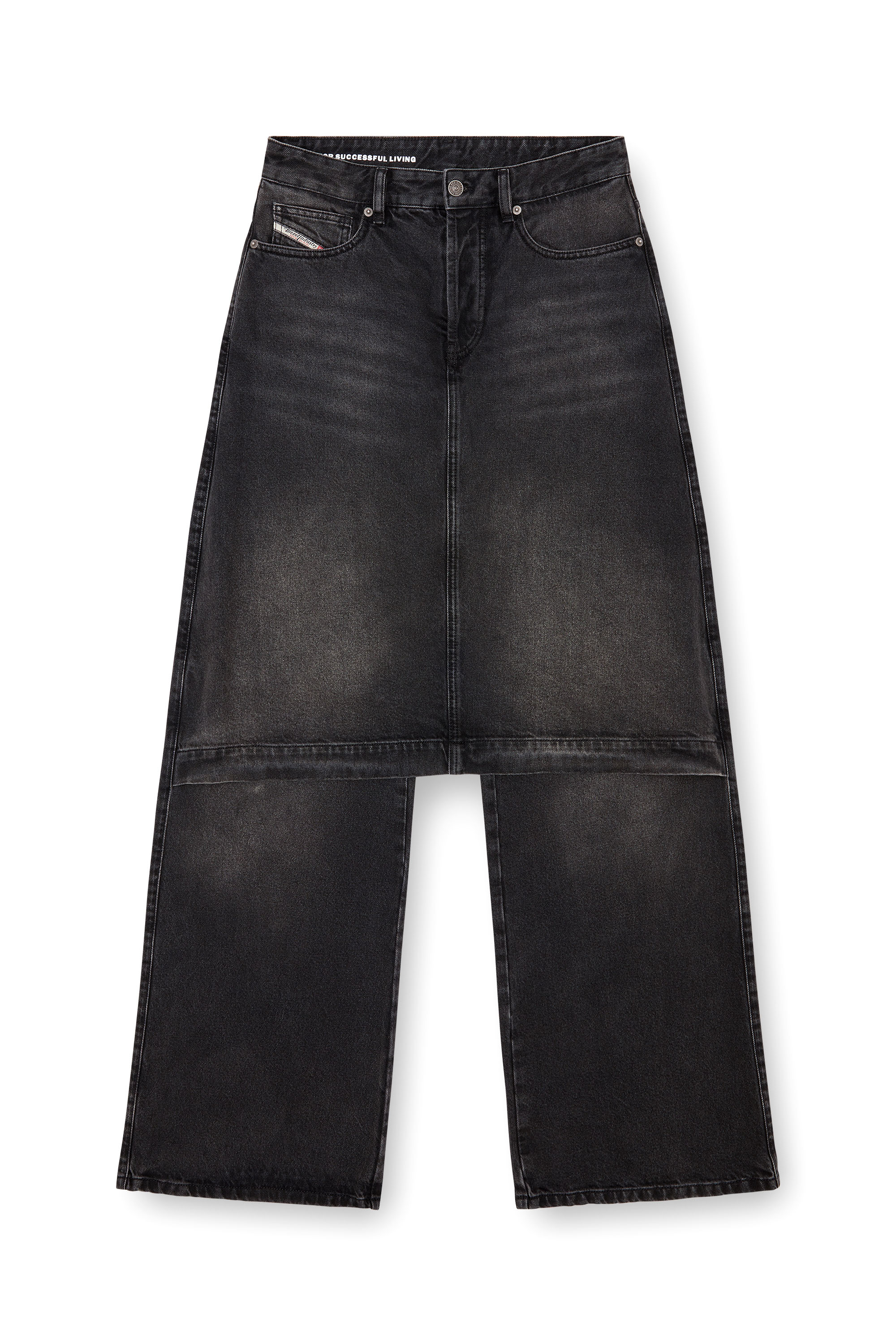 Diesel - Damen Straight Jeans D-Syren 0CBDG, Schwarz/Dunkelgrau - 3