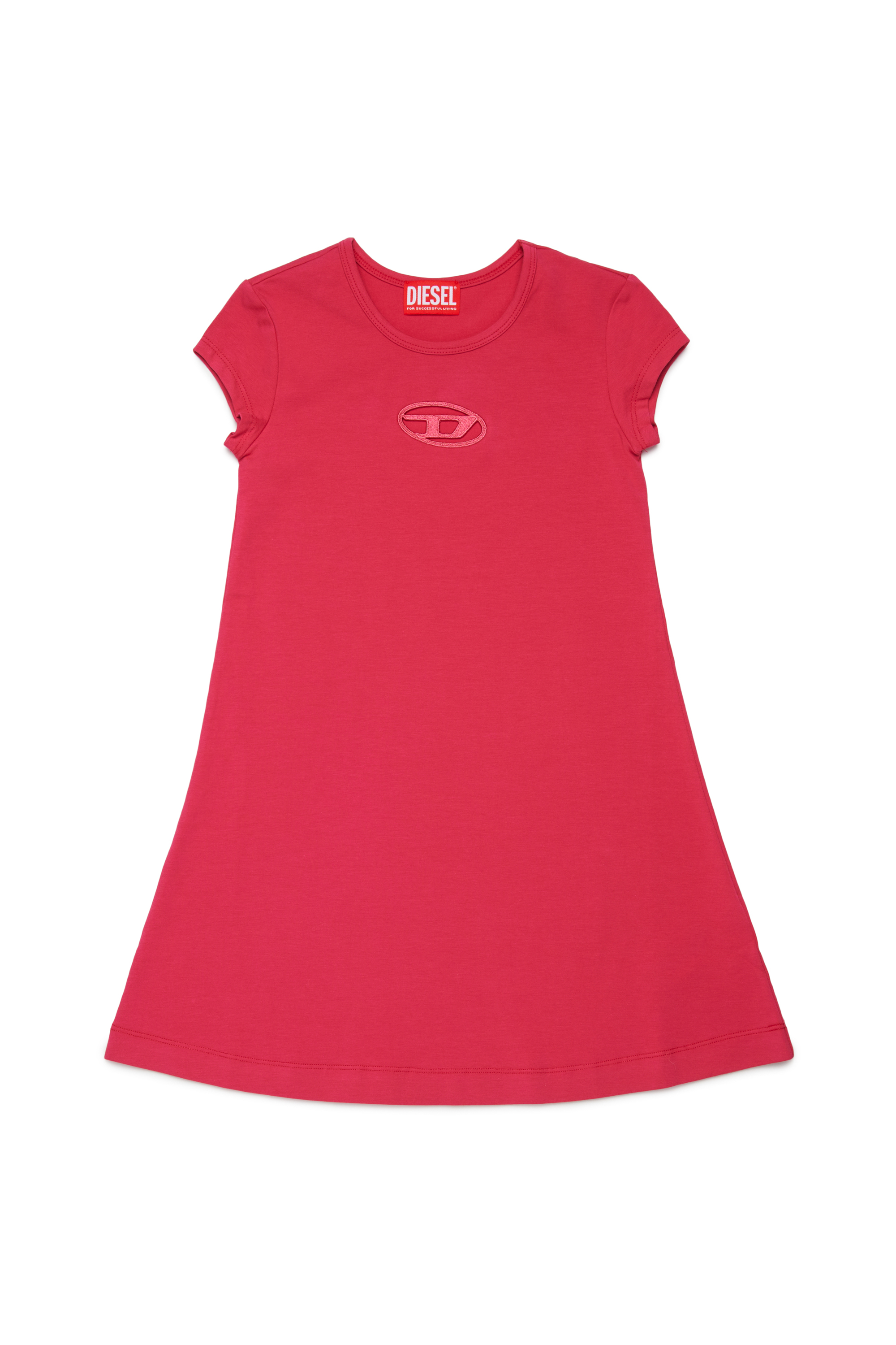 Diesel - DANGIELAM, Damen T-Shirt-Kleid mit ausgeschnittenem Oval D in Rosa - 1