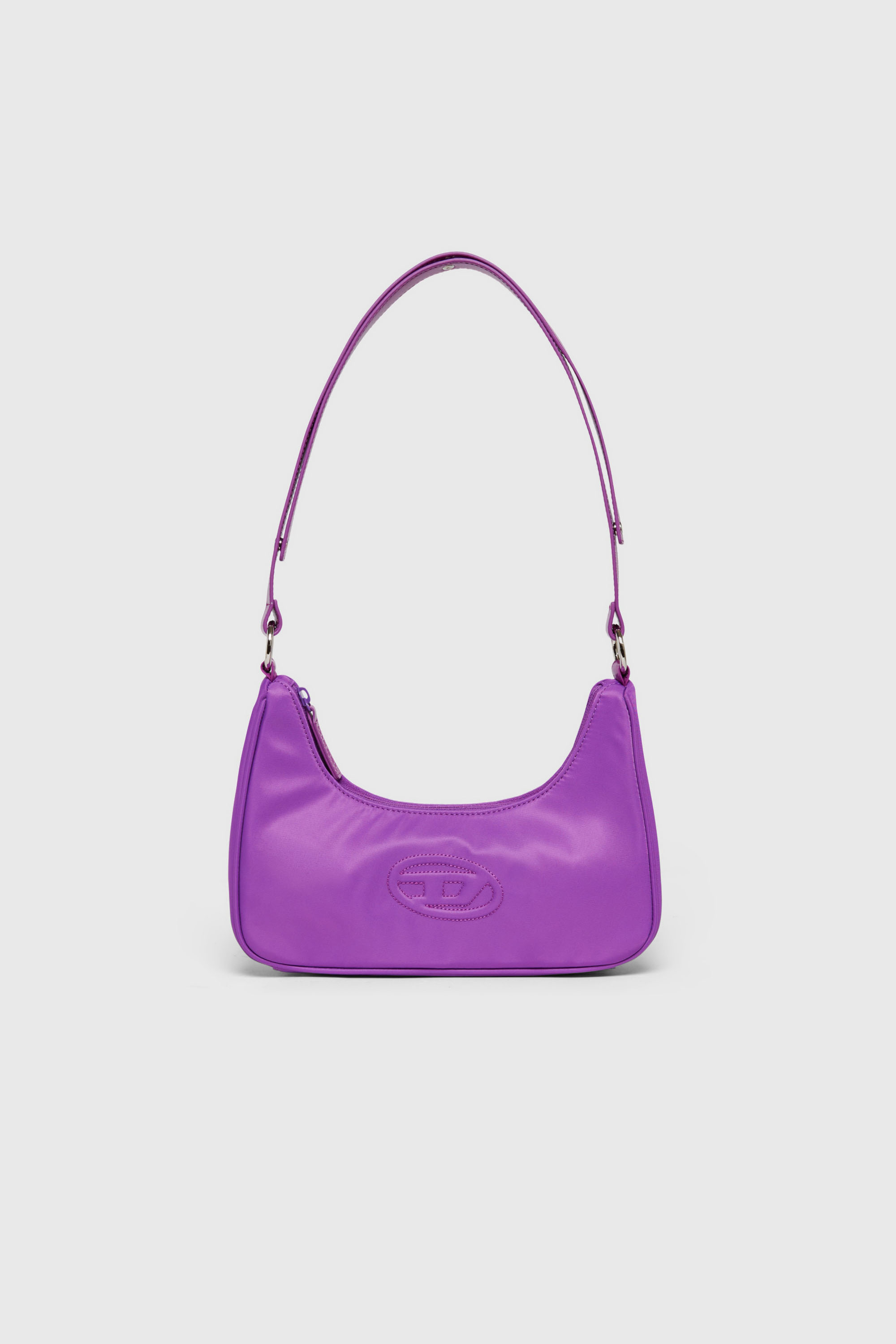 Diesel - WUNSY, Damen WUNSY - Nylon-Umh&auml;ngetasche mit Oval D Logo in Violett - 1