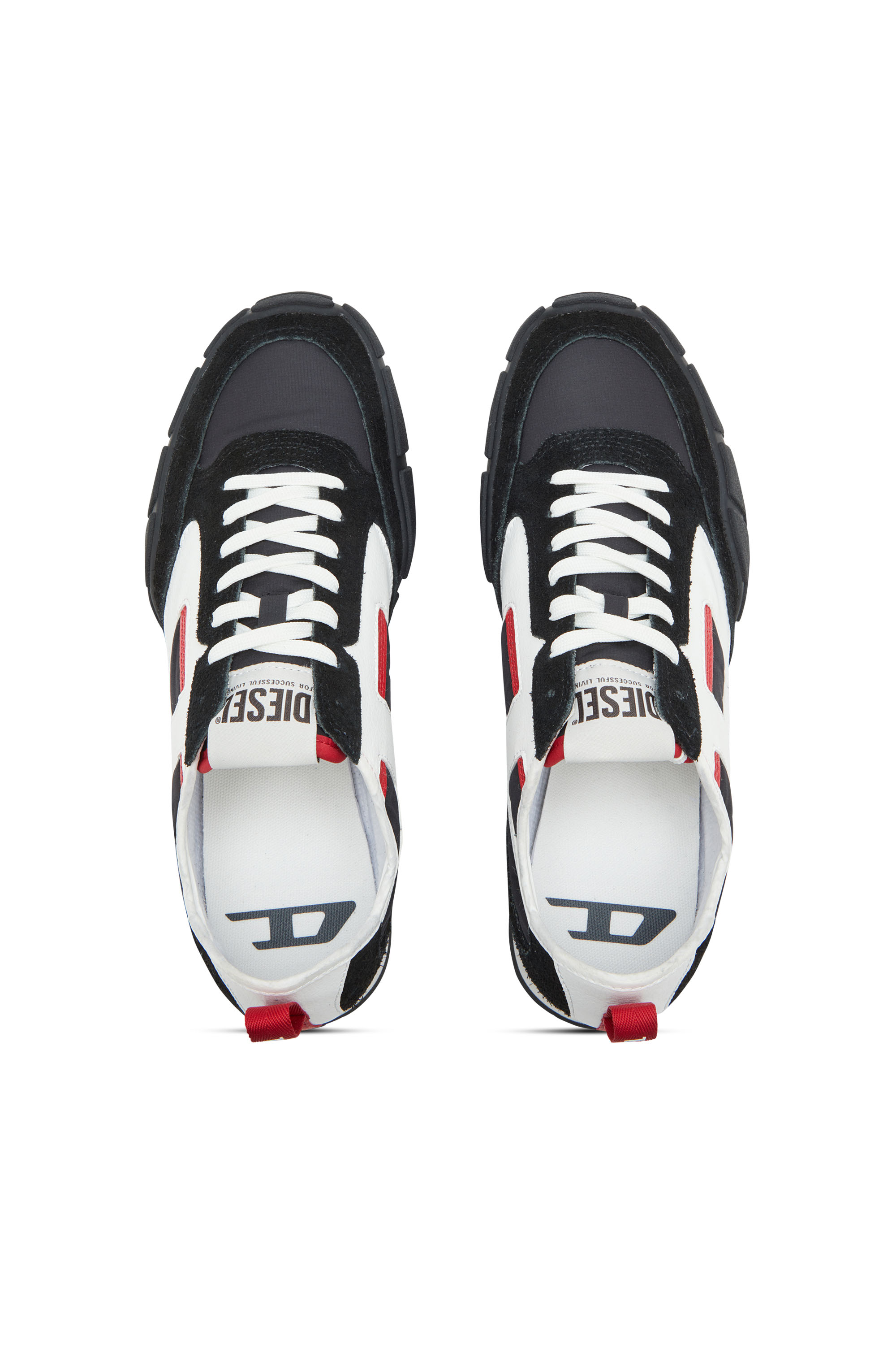 S-PAGODHA LOW, Schwarz/Rot Diesel - S-PAGODHA LOW, Herren S-Pagodha-Sneakers aus Leder, Wildleder und Ripstop in Schwarz/Rot - 4